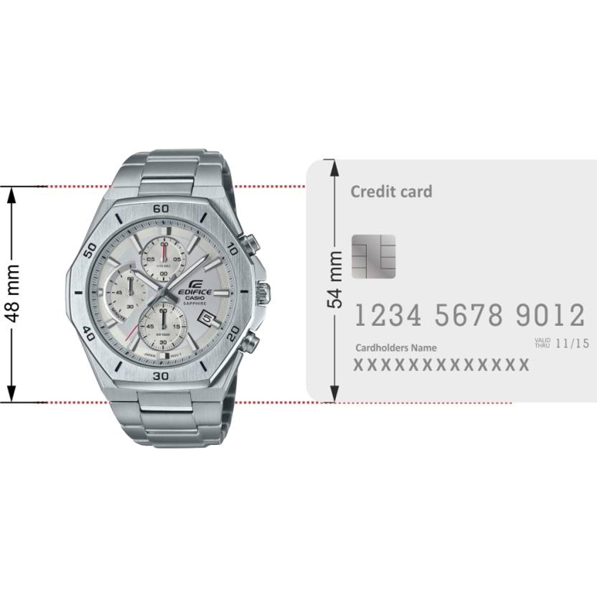 Casio Edifice Men Quartz Silver Dial Chronograph Stainless Steel Watch EX552 - view 6