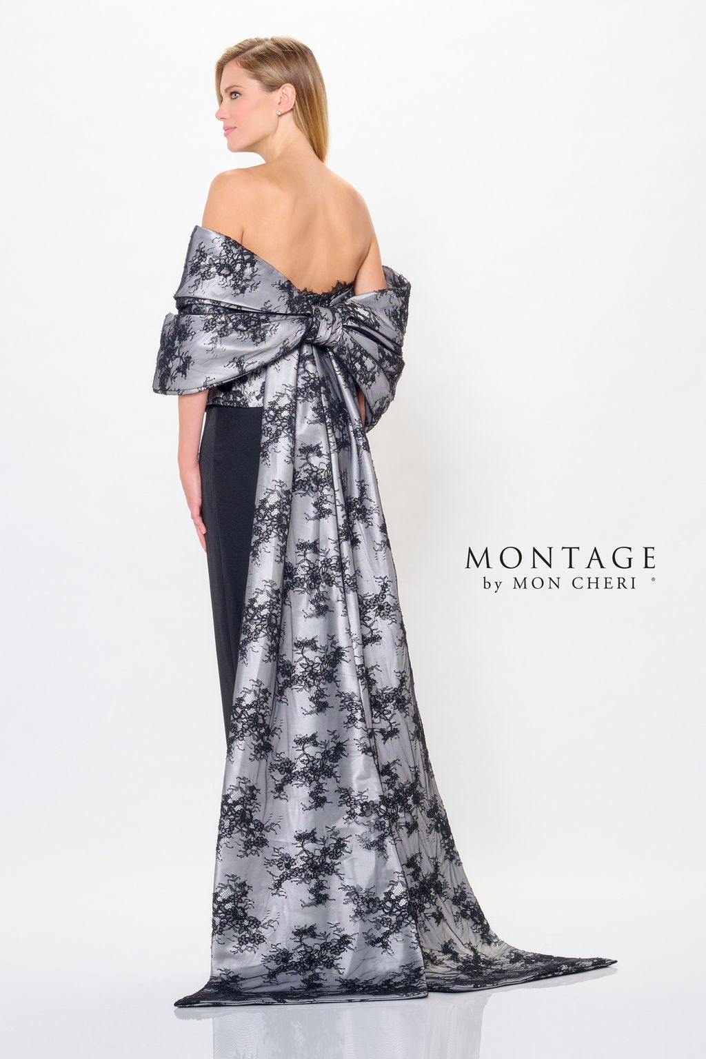 Montage M908 Long Formal Fitted Peplum Evening Dress - view 2