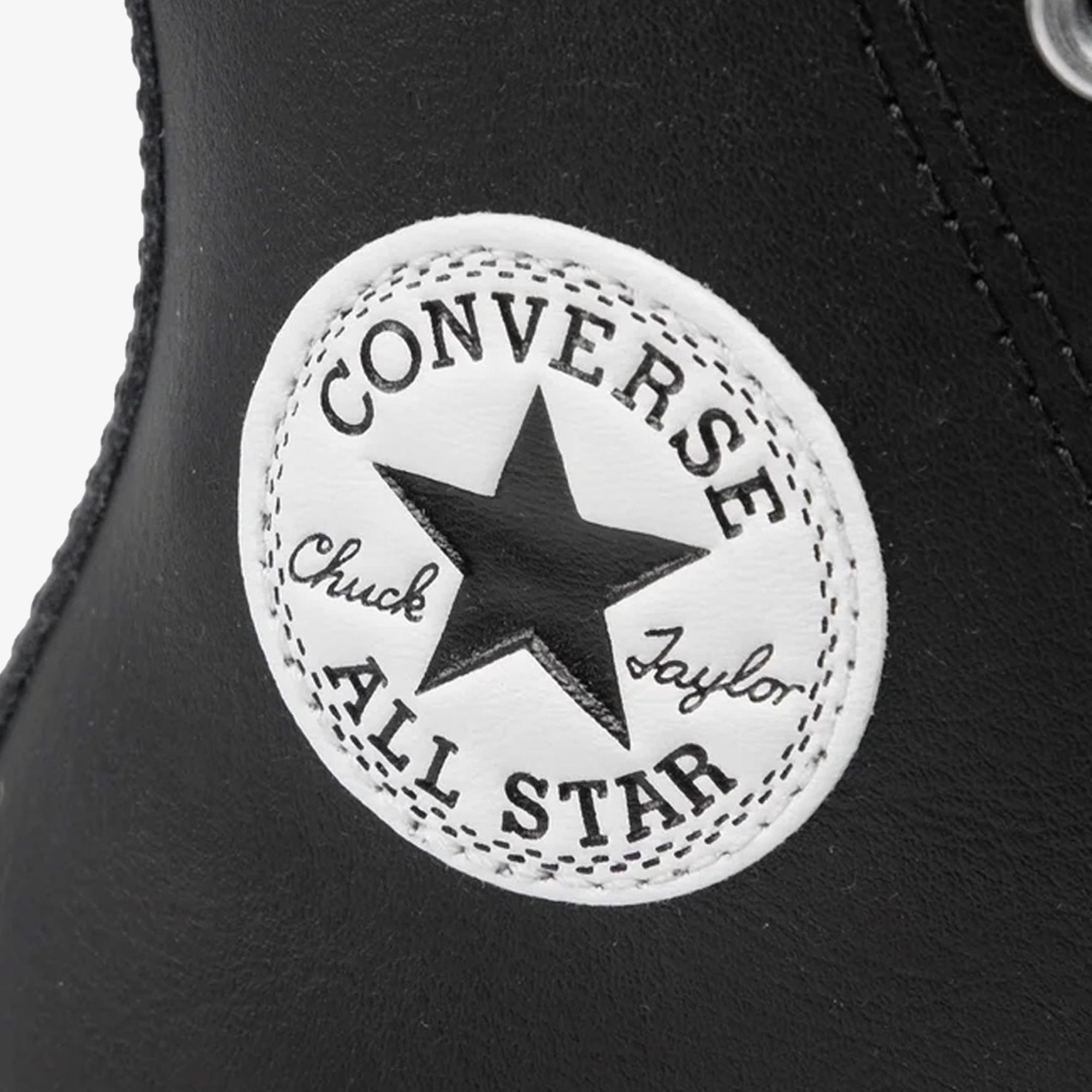 Converse | CHUCK TAYLOR ALL STAR LEATHER PLATFORM HI { BLACK/WHITE - view 7