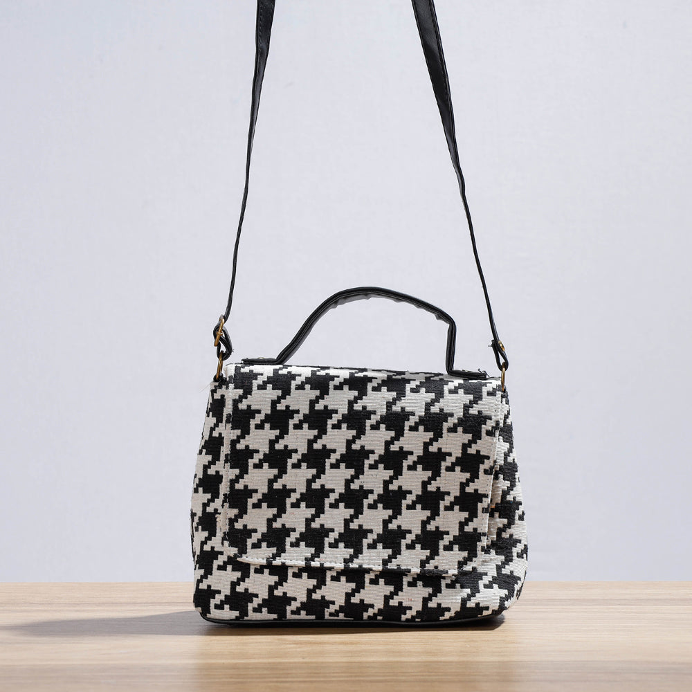 KACHCHH JI CHHAAP Black - Kutch Handcrafted Woven Cotton Sling Bag