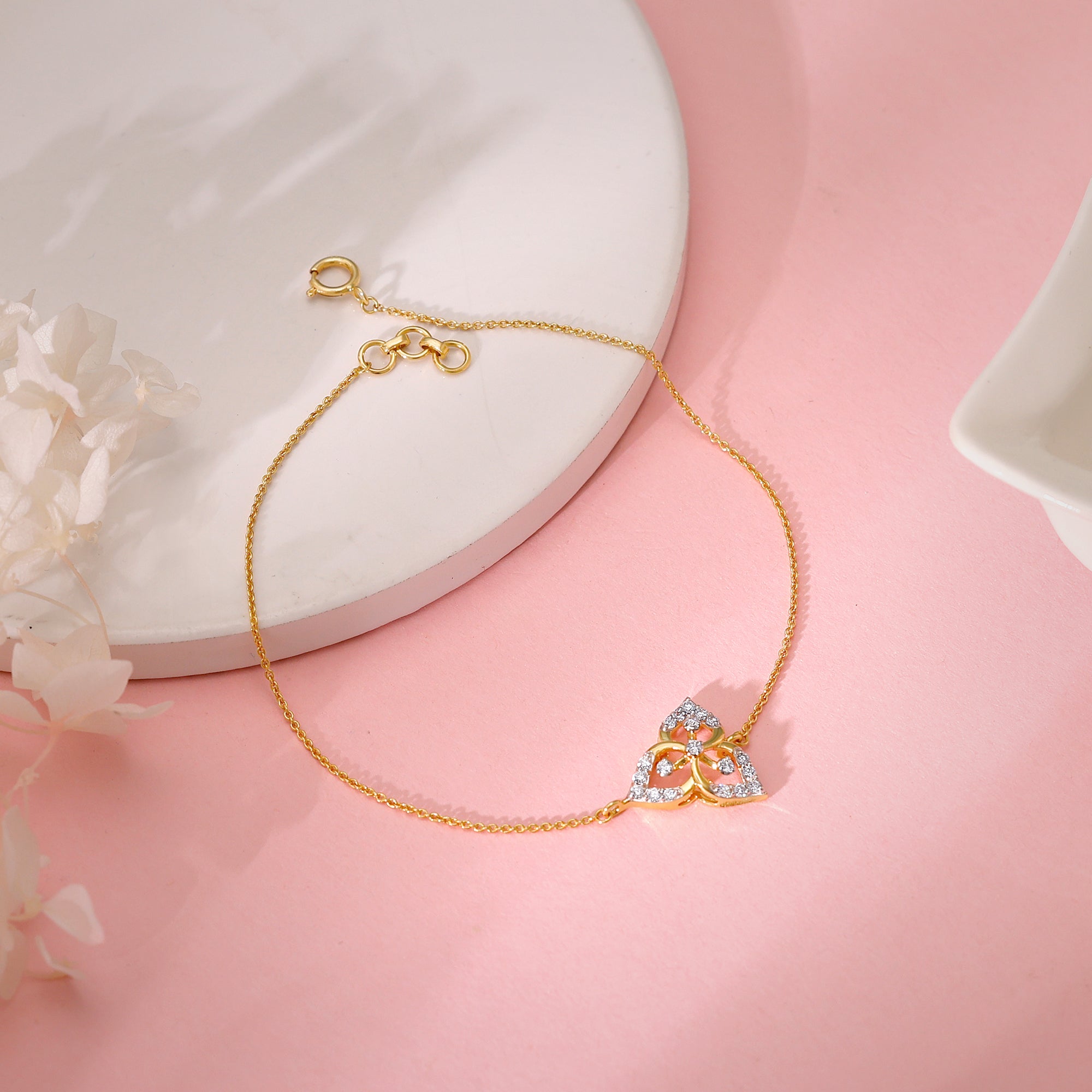 GIVA Jewellery Gold Jasmine Diamond Bracelet - view 2