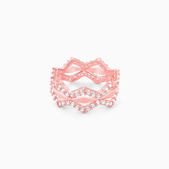 GIVA Jewellery Rose Gold Wavy Dreams Ring