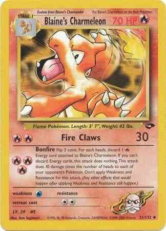 Unlimited gym2u-31 non-holo – Pokémon Blaine's Charmeleon - 31/132 - Uncommon - Unlimited [gym2U-31] [Non-Holo]