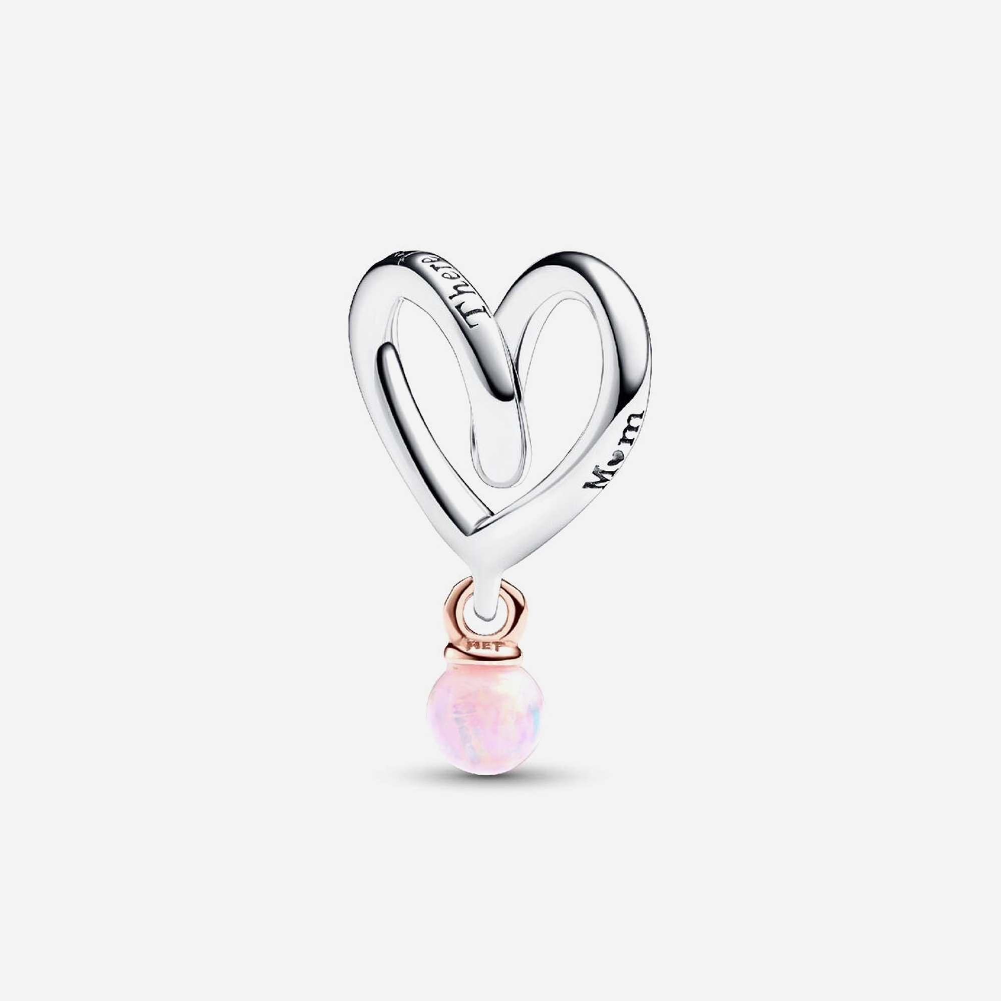 Pandora Two-tone Wrapped Heart Charm Sterling silver - view 3