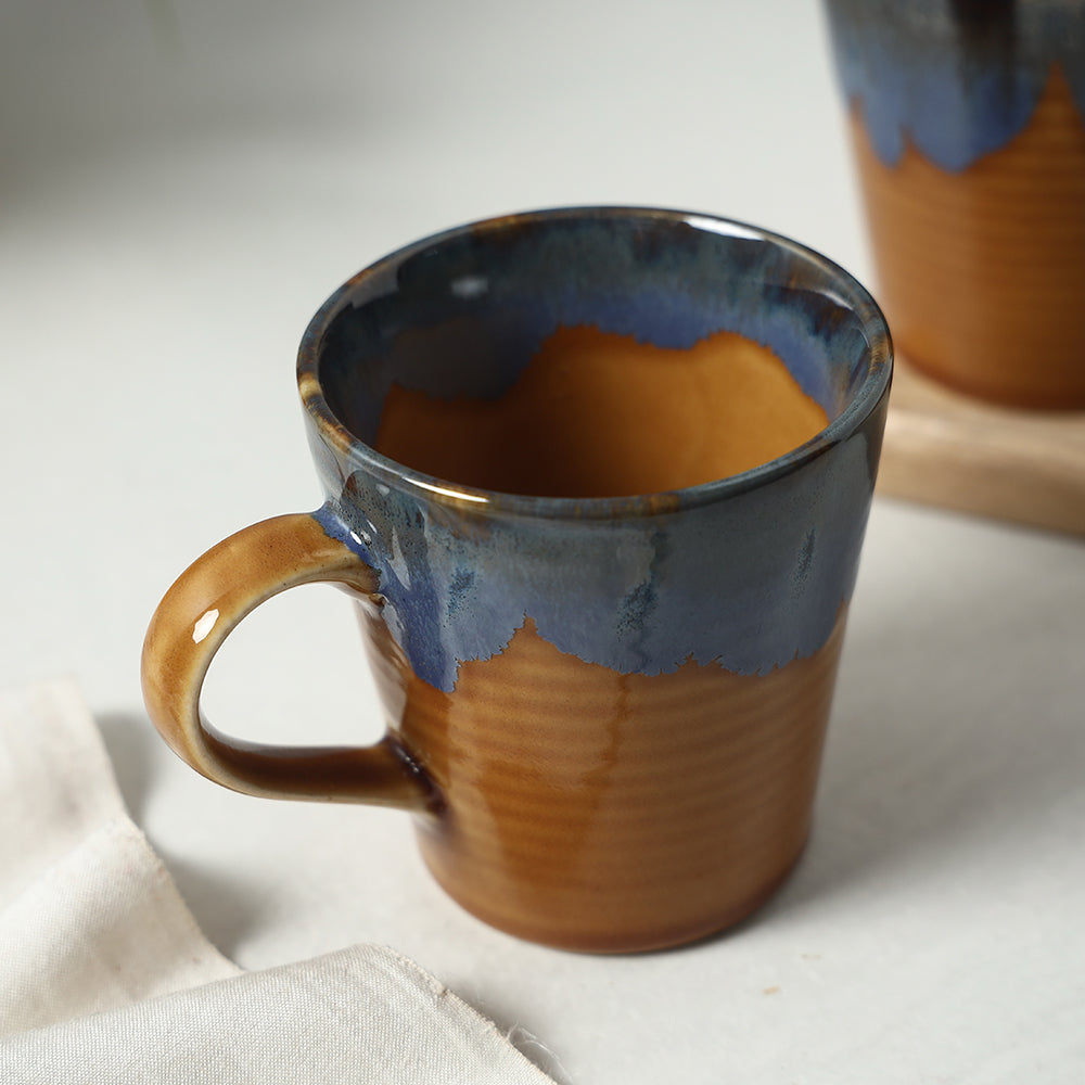 HAVELI CHRONICLES Brown - Ceramic Flow Design Mugs (Set of 2, 300 ml) - view 2