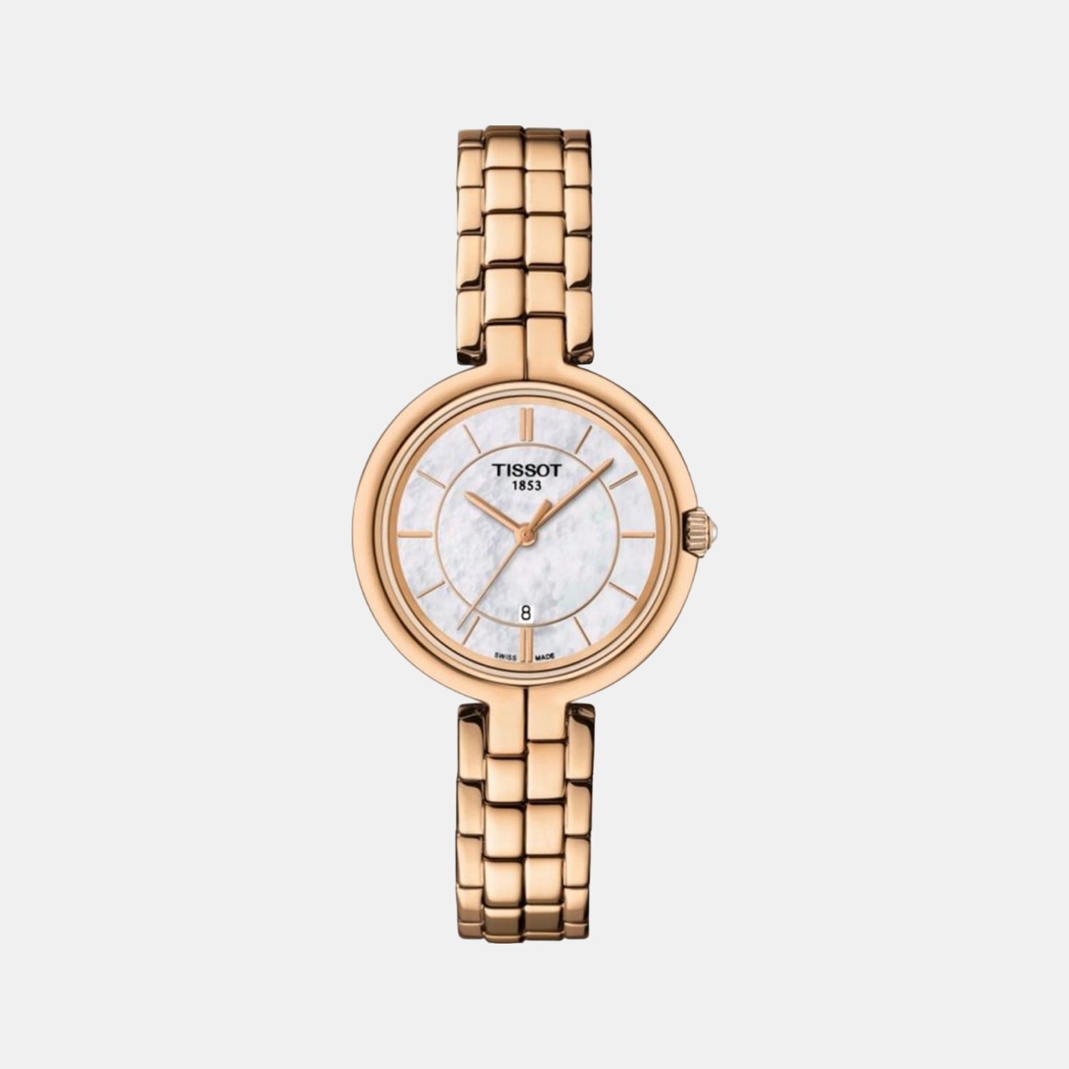 Tissot Flamingo Women Quartz Mother Of Pearl Dial Analog Stainless Steel Watch T0942103311101