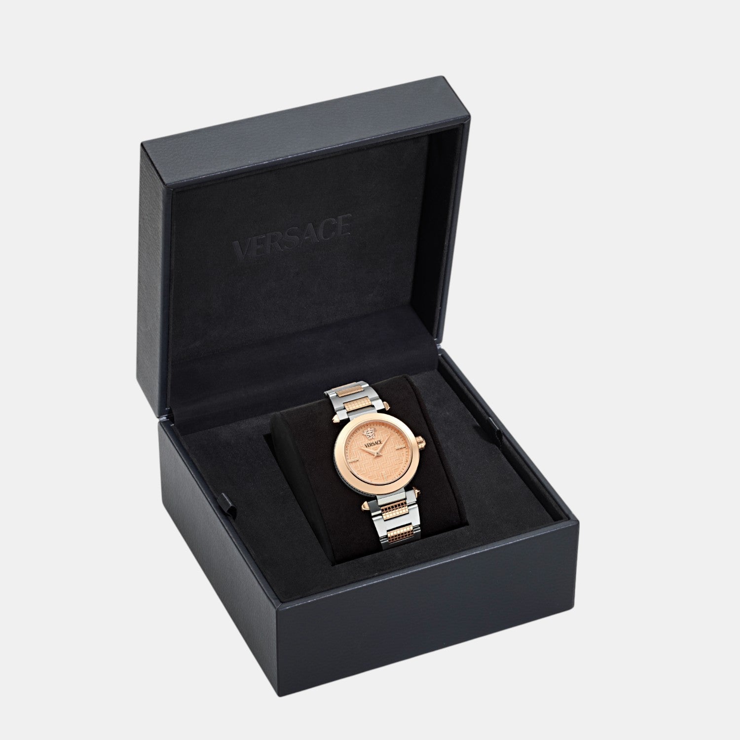 Versace Greek Women Quartz Rose Gold Asymmetrical Dial Analog Stainless Steel Watch VE5B00425 - view 4