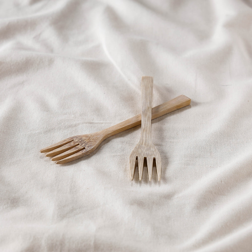 ITOKRI CRAFTS INITIATIVE Beige - Handcrafted Wooden Fork (Set of 2) - view 2