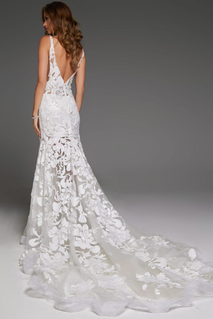 Jovani JB04192 Long Mermaid A Line Wedding Dress - view 2
