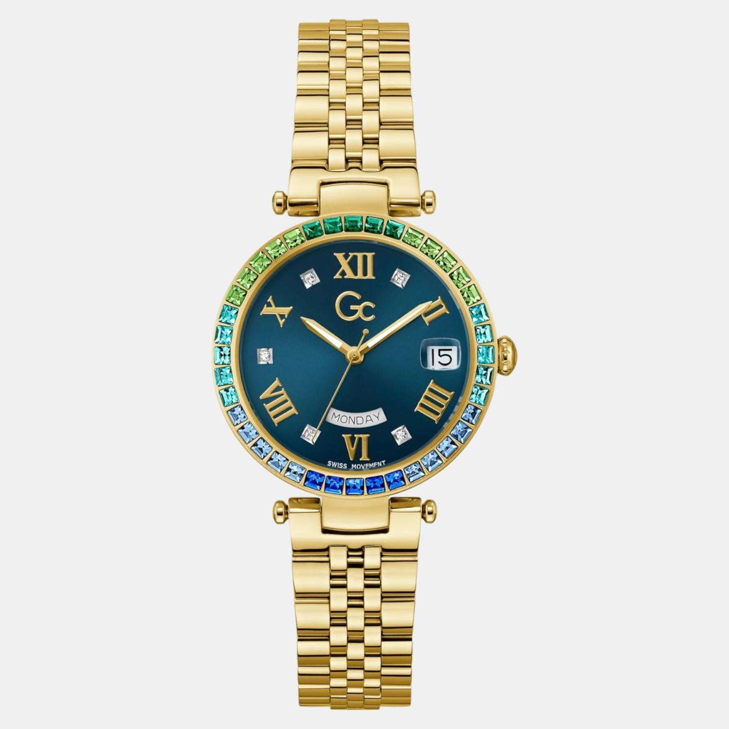 Gc Flair Women Quartz Blue Dial Analog Stainless Steel Watch Z01021L7MF - view 2