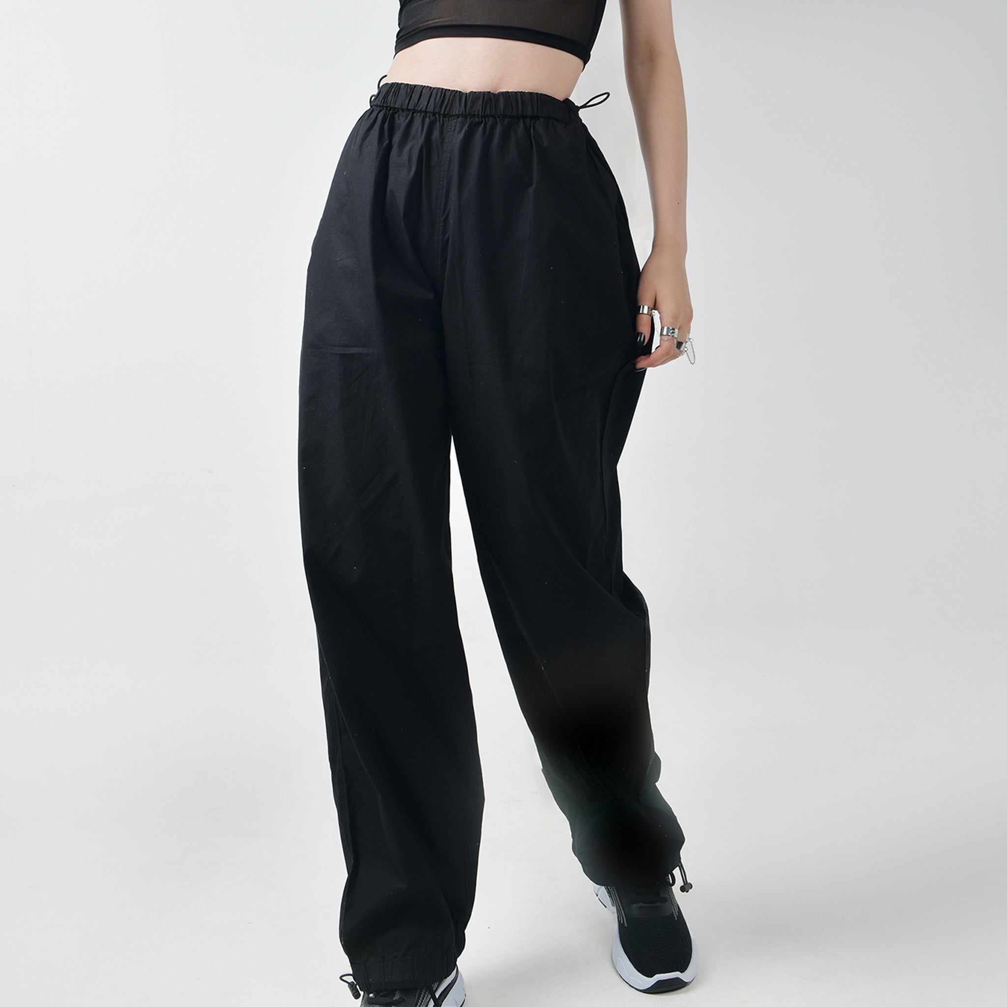 Normcore Black Parachute Pants - view 5