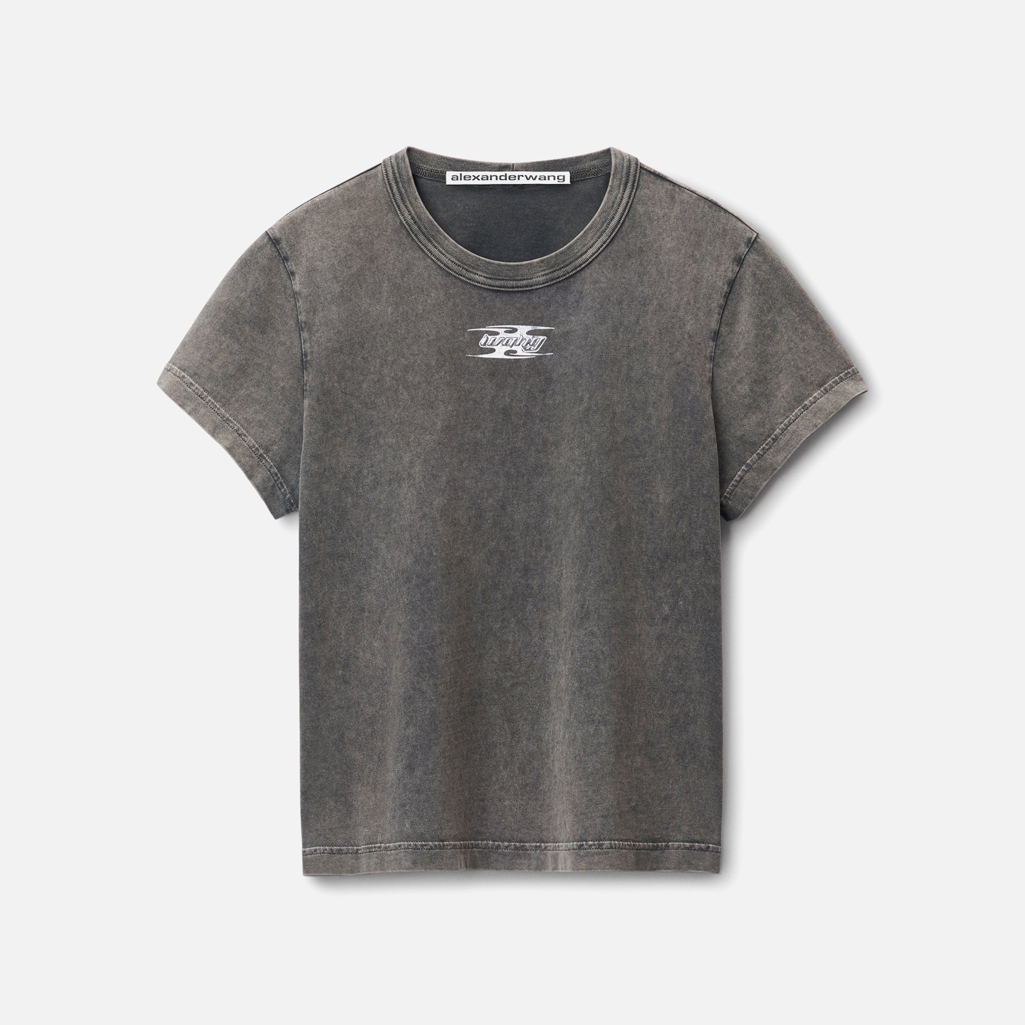 T by Alexander Wang Shrunken Tee with Blade Logo - Grey