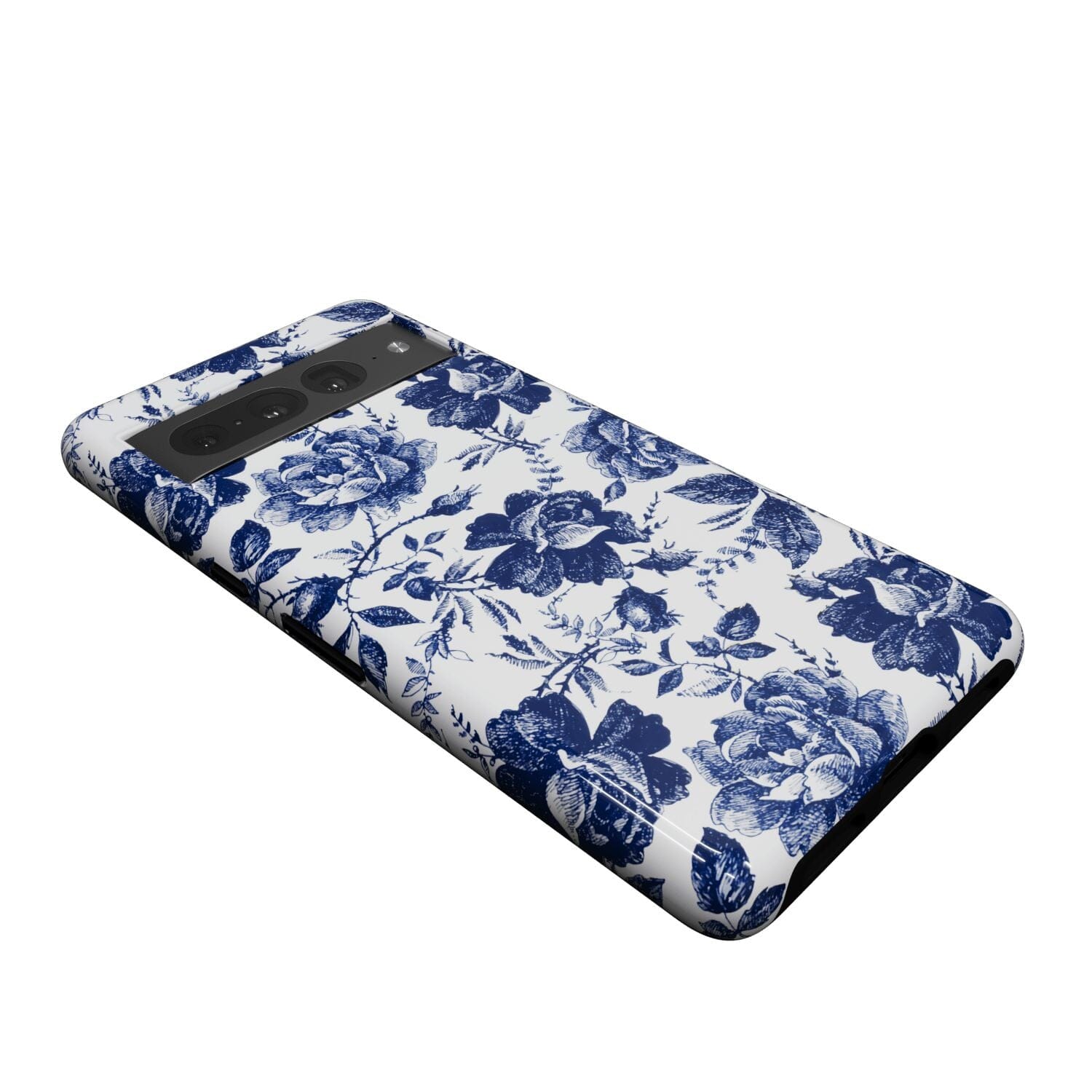 Casetry Rose to Fame | Blue & White Rose Floral Google Pixel Case - view 11