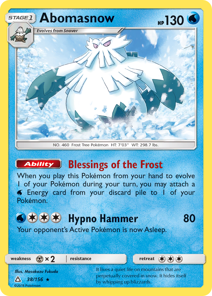 Rare sm5-38 reverse – Pokémon Abomasnow - 38/156 - Rare [sm5-38] [Reverse Holo] - Abomasnow - 38/156 - Rare