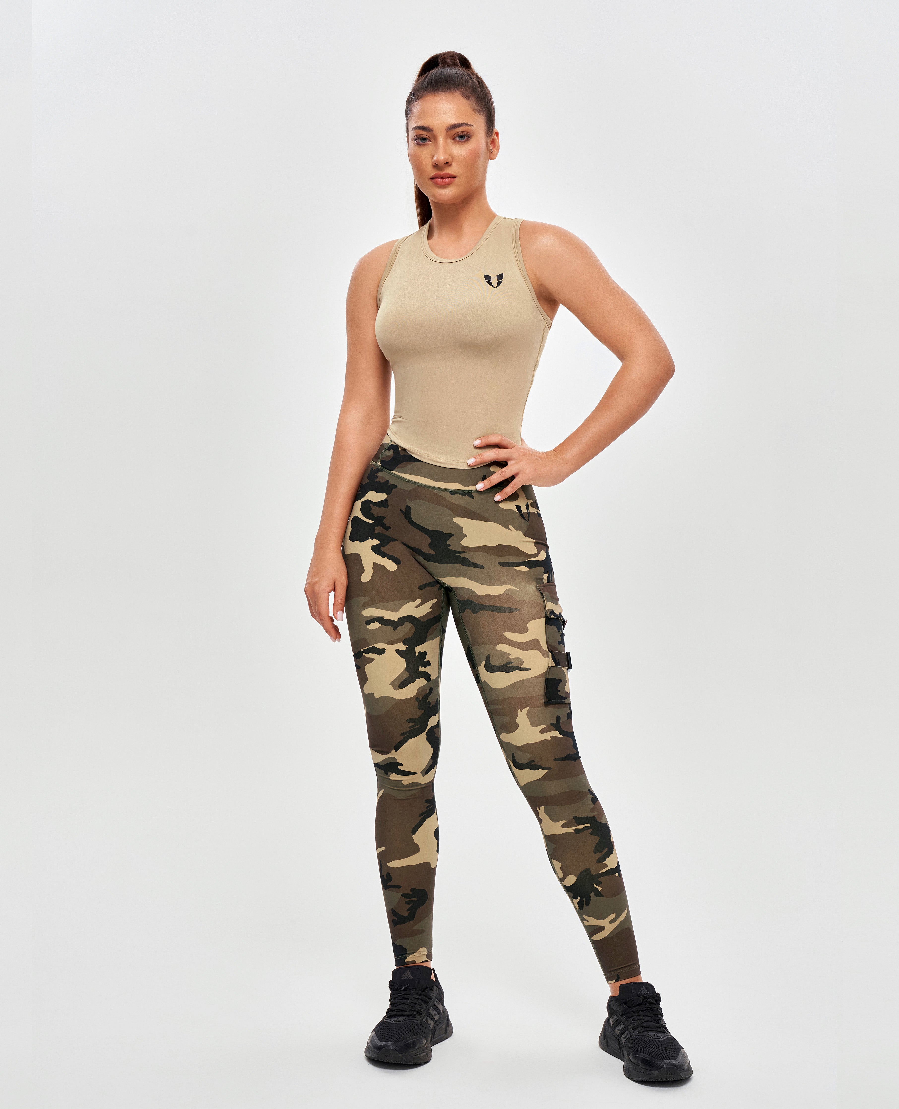FIRM ABS Round Neck Sports Tank - Khaki Yellow - view 7