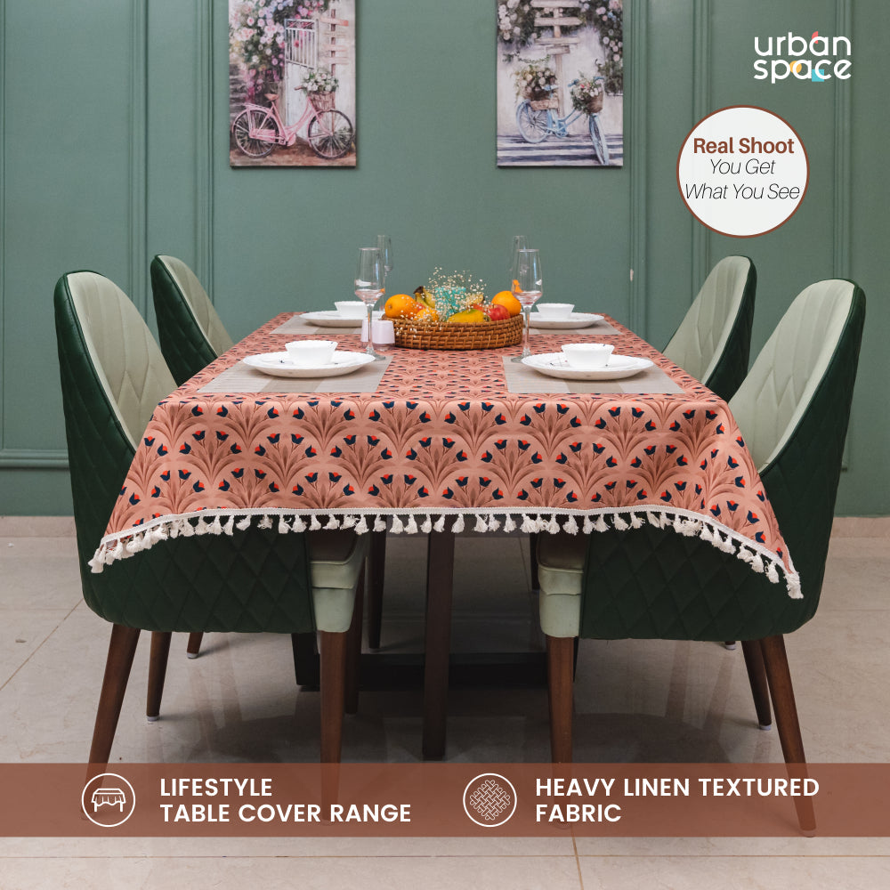 Urban Space Home Furnishing Sicilia : Anti Skid & Water resistant Linen textured Premium table cover for dining table - Chocolate Bouquet - view 2
