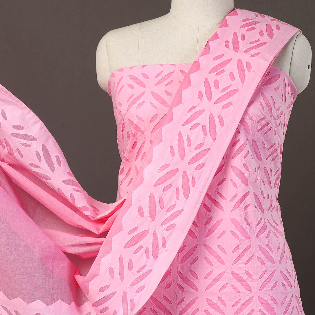 SHADES OF MARUDHARA 3pc Cut Work Cotton Barmer Applique Dress Material 35 - view 3
