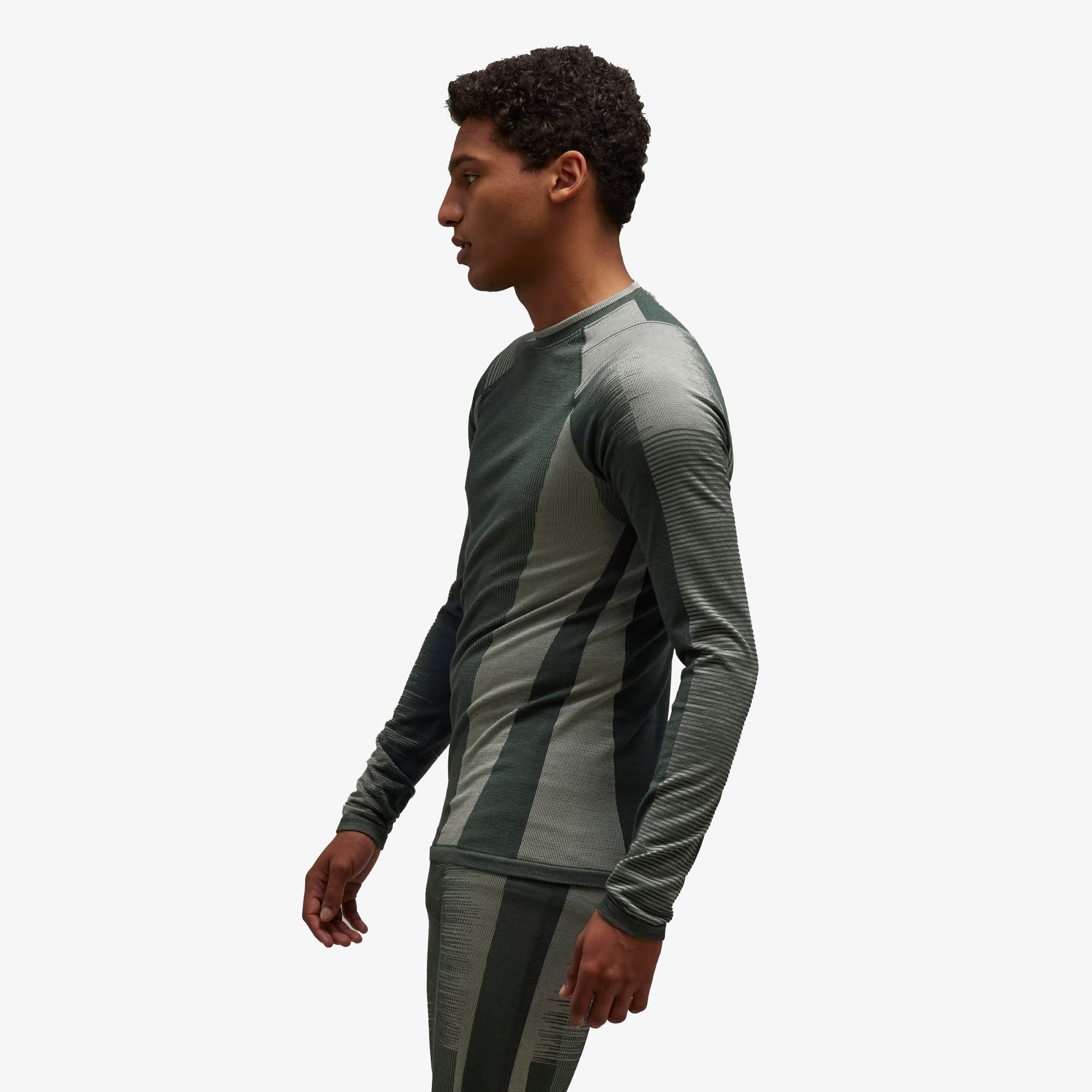 Y-3 | Engineered Knit Long Sleeve Baselayer Tee { Wonder Silver - view 2