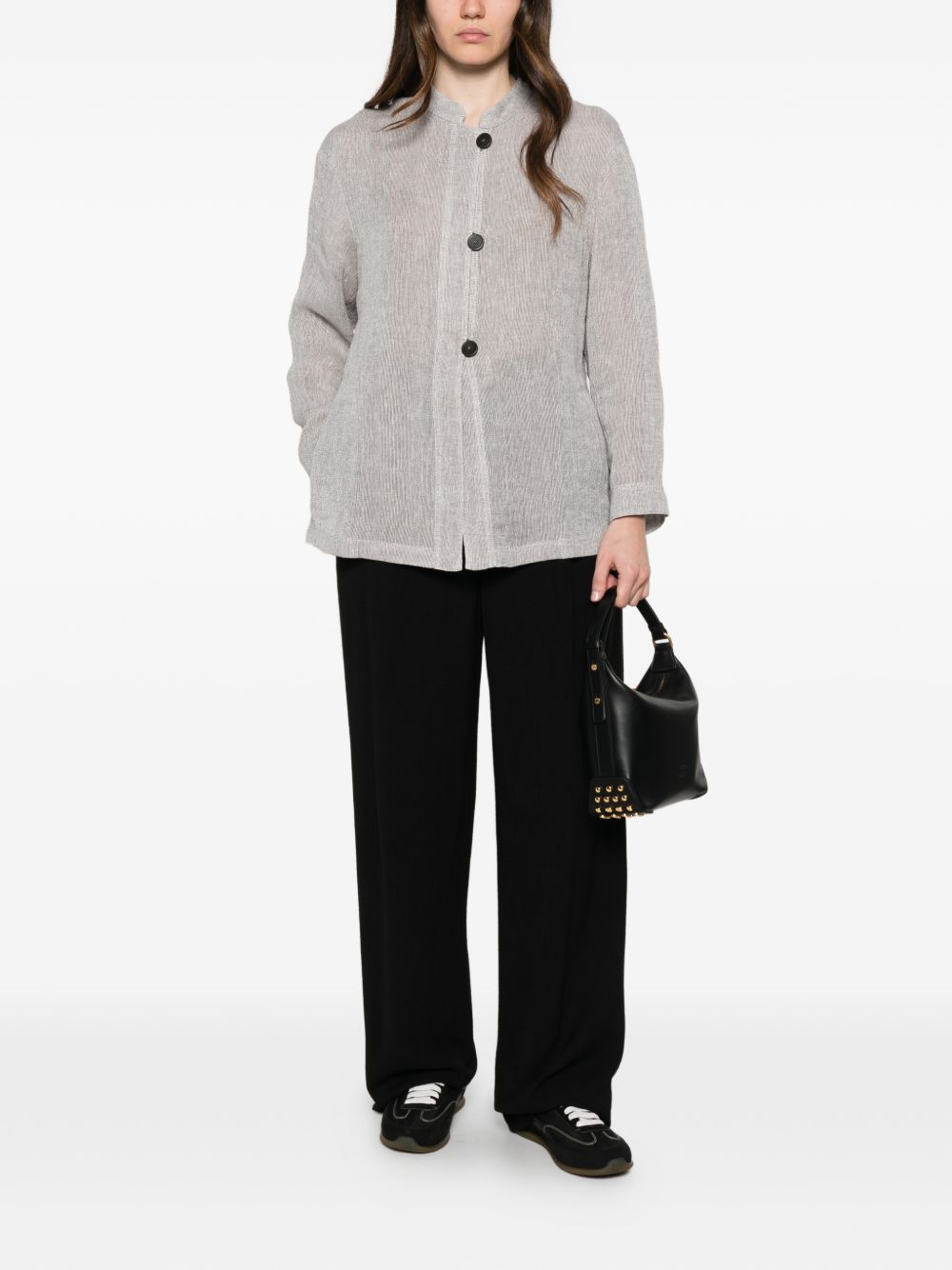 Emporio Armani Linen buttoned jacket – 7% Polyamide, 93% Linen - view 2