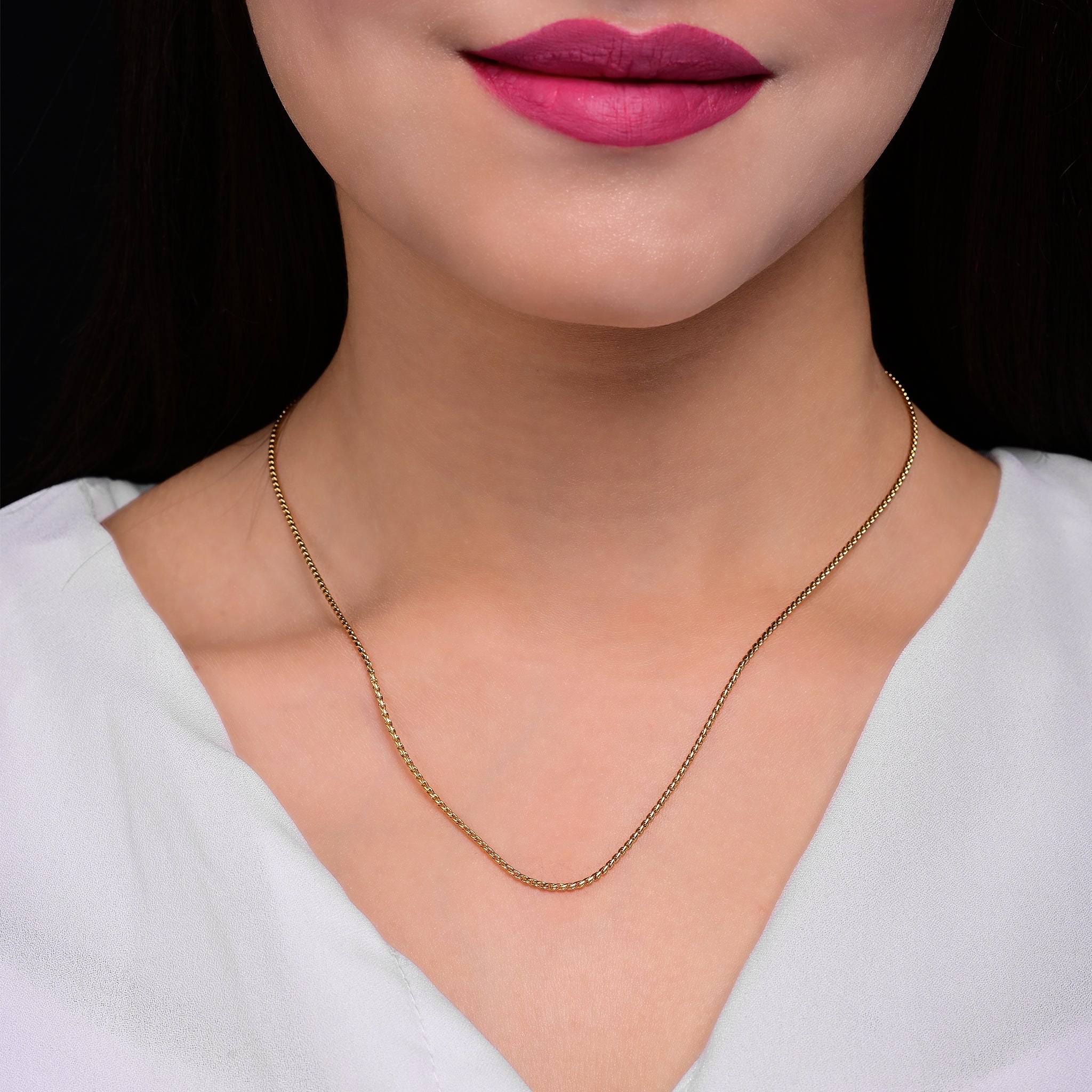 Branta Sleek Glossy Gold Chain For Women And Girls
