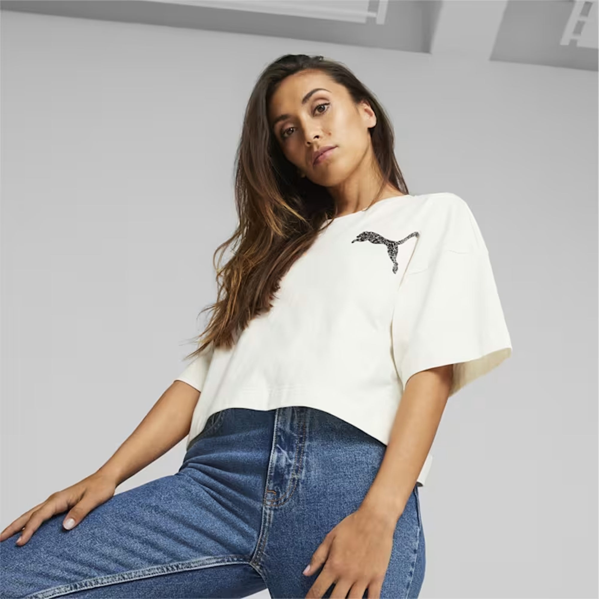 Puma | SWAROVSKI CRYSTALS TEE { WHITE - view 2