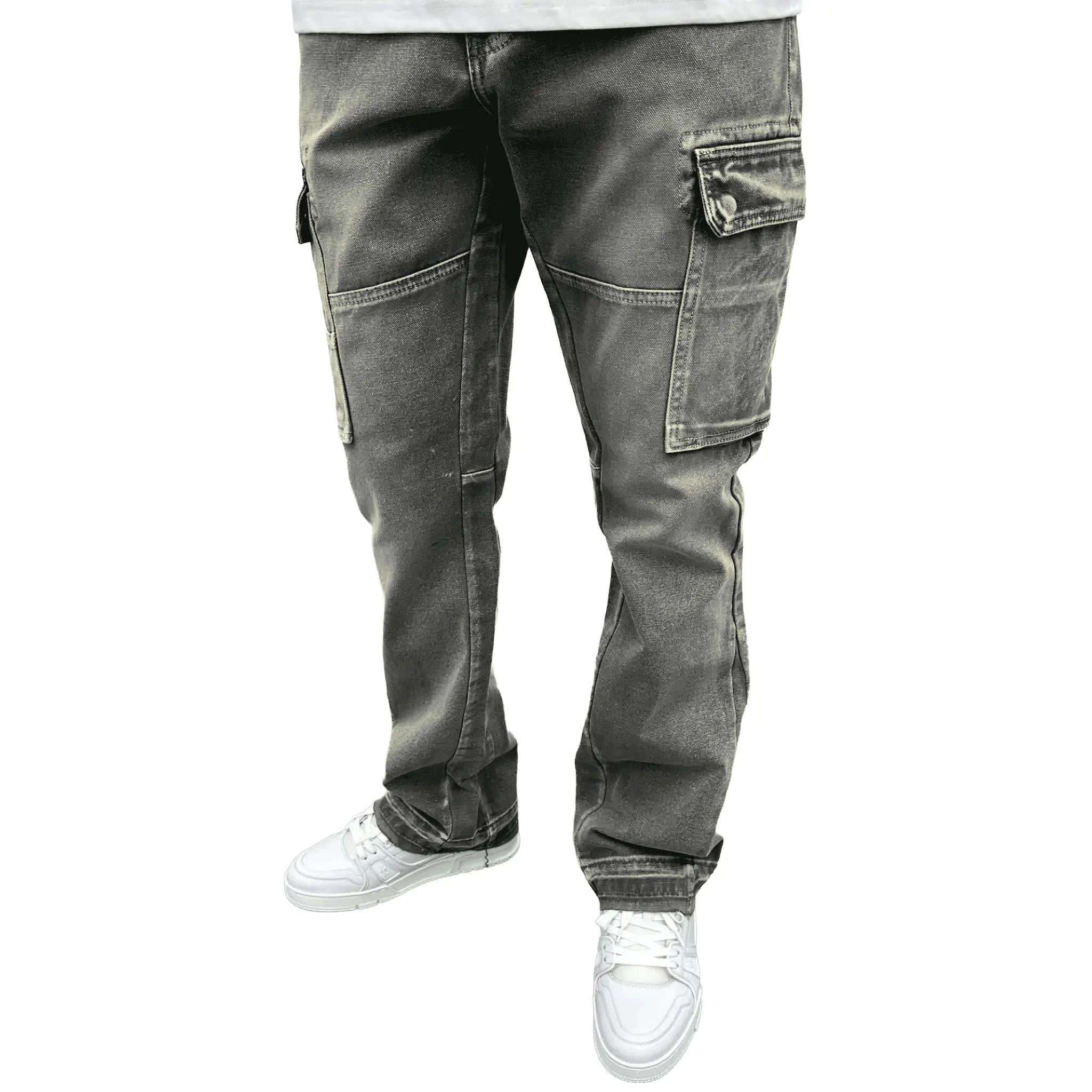 SIARR Flared Cargo Jeans Lead - view 2