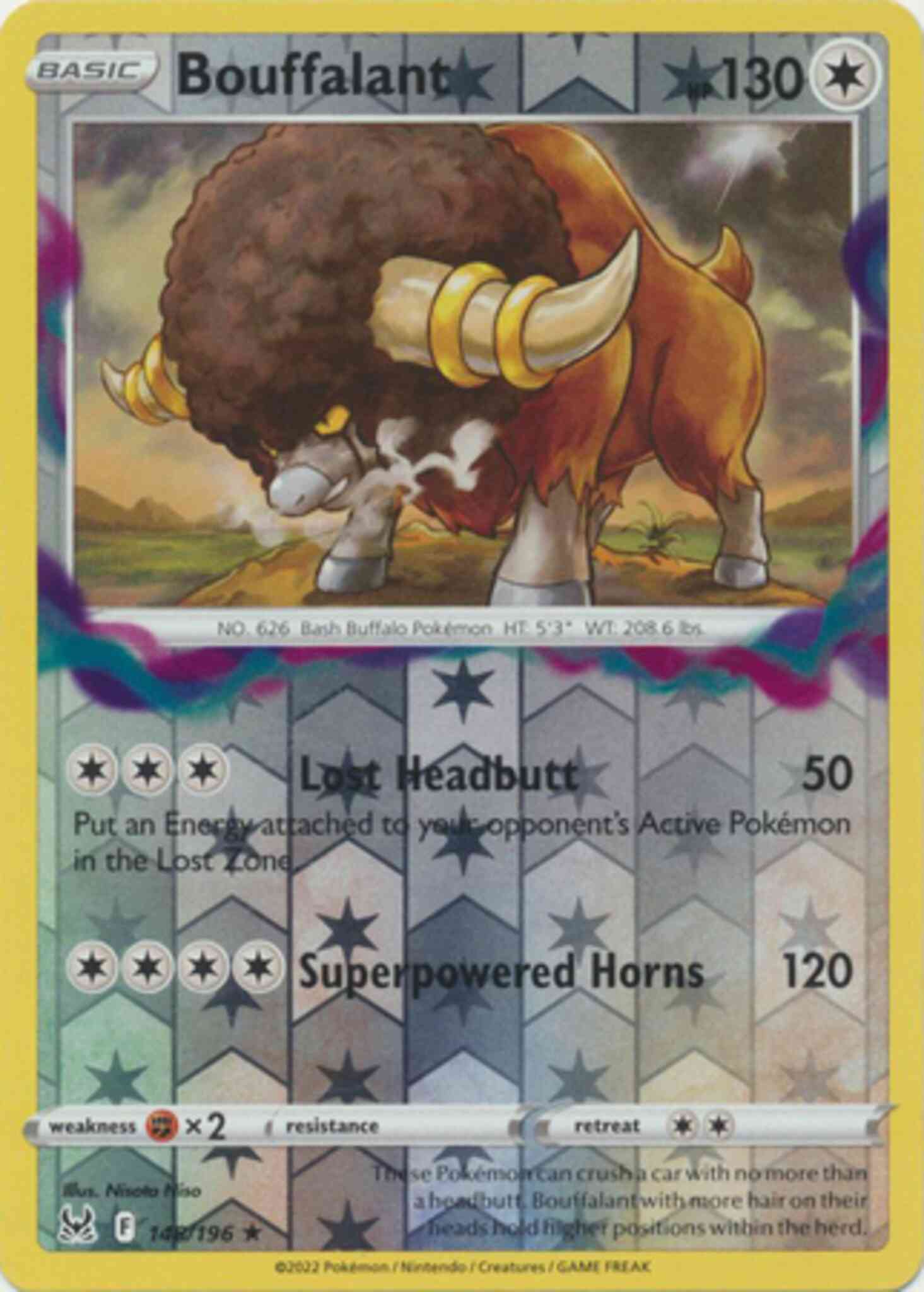 Rare swsh11-148 reverse – Pokémon Bouffalant - 148/196 - Rare [swsh11-148] [Reverse Holo]
