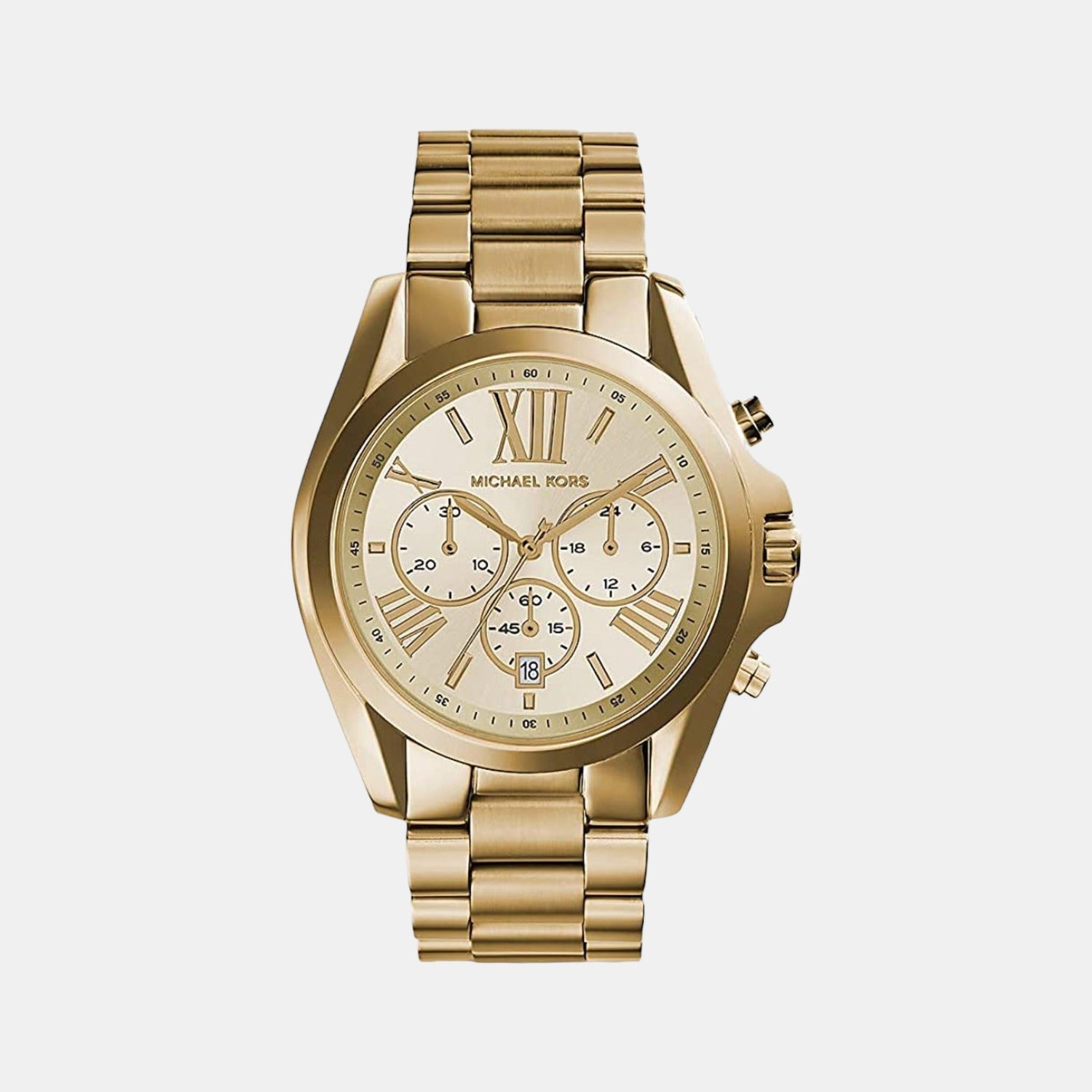 Michael Kors Bradshaw Women Quartz Gold Dial Chronograph Stainless Steel Watch MK5605