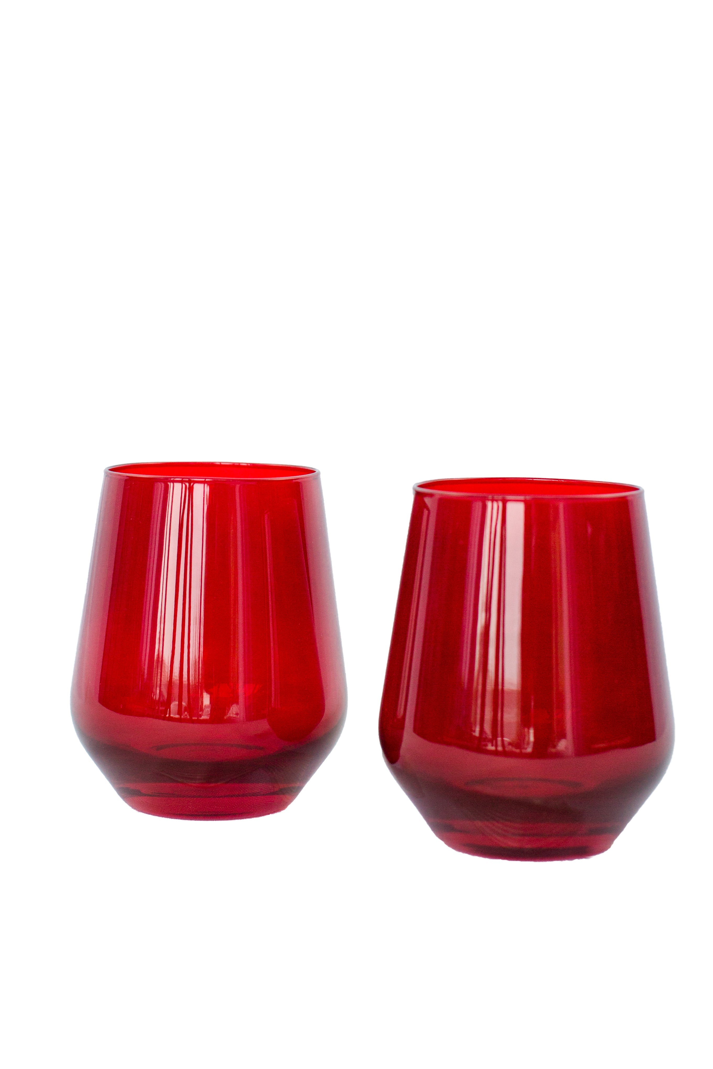 Estelle Colored Glass Estelle Colored Wine Stemless - Set of 6 {Red} - view 10