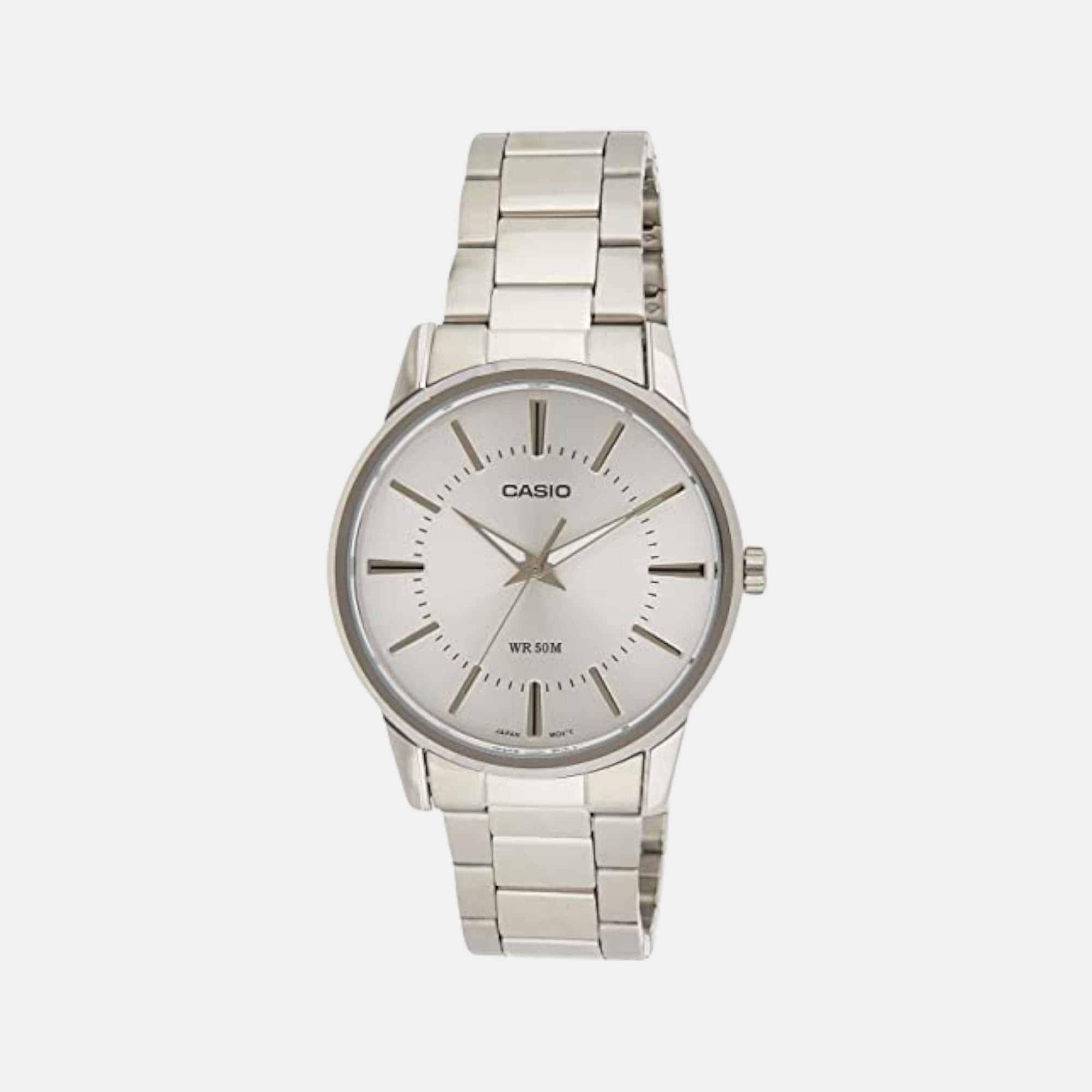 Casio Enticer Men Quartz Silver Dial Analog Stainless Steel Watch A494