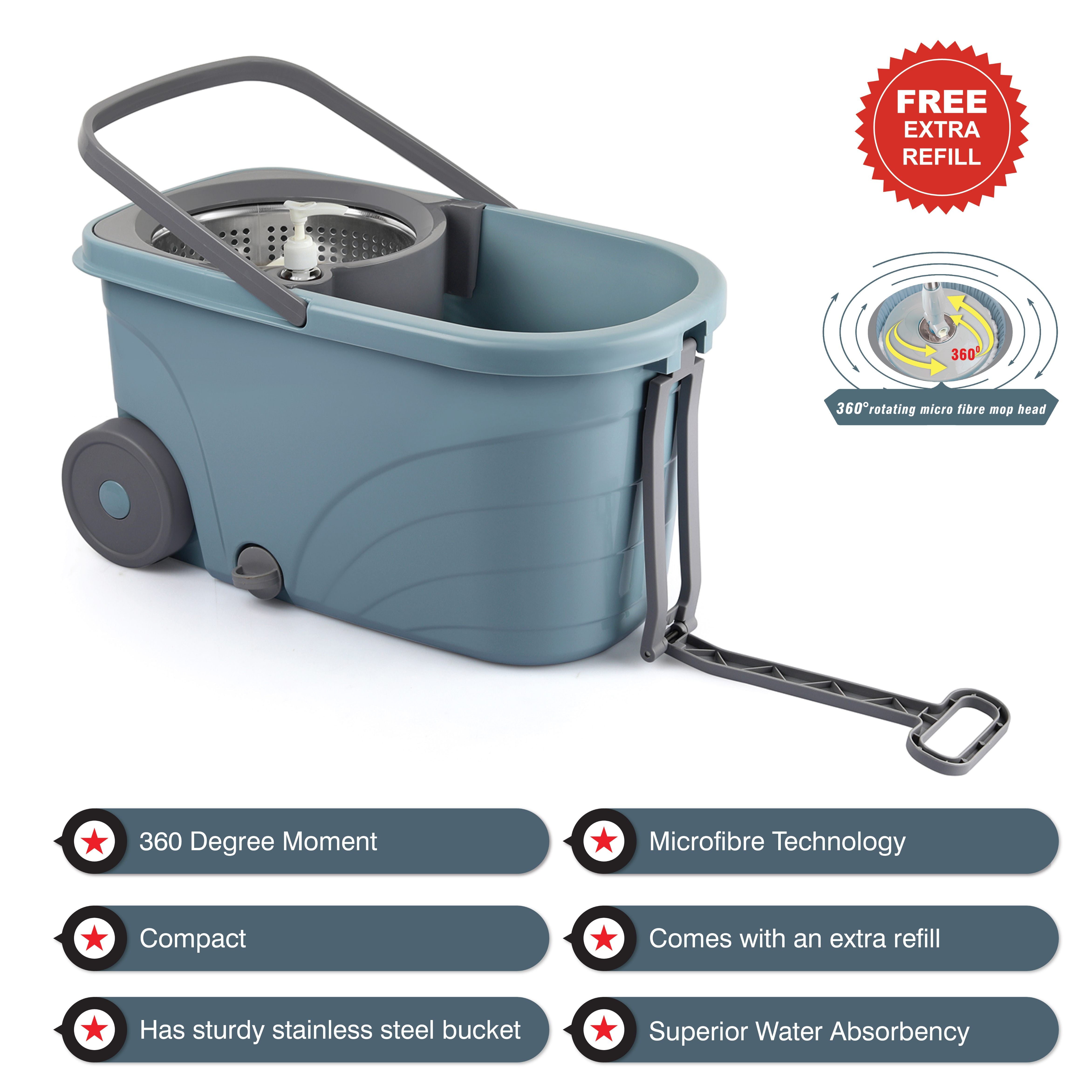 Cello Kleeno Max Clean Deluxe Spin Mop Bucket with Soap Dispenser - view 6