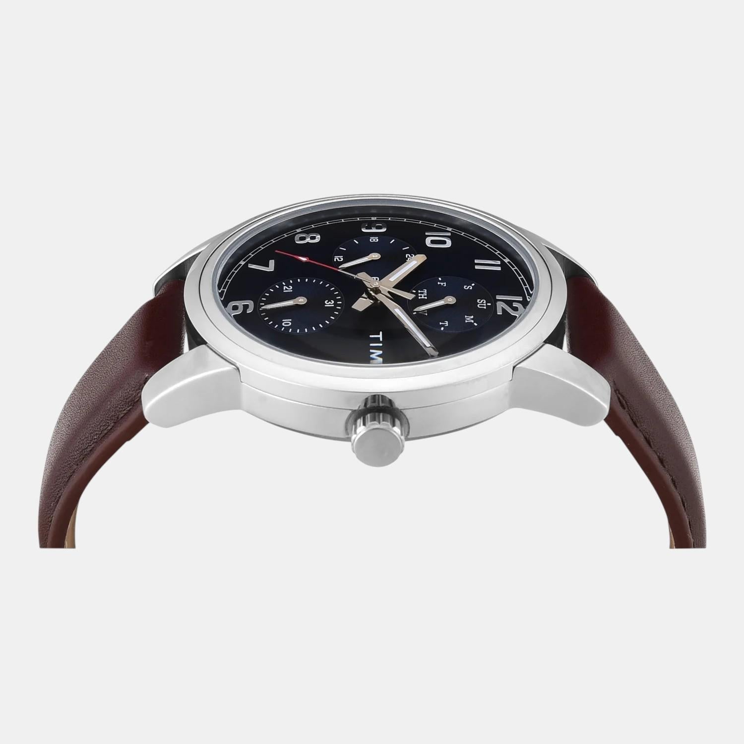 Timex Fashion Men Quartz Blue Dial Multi-Function Leather Watch TWEG18906 - view 3
