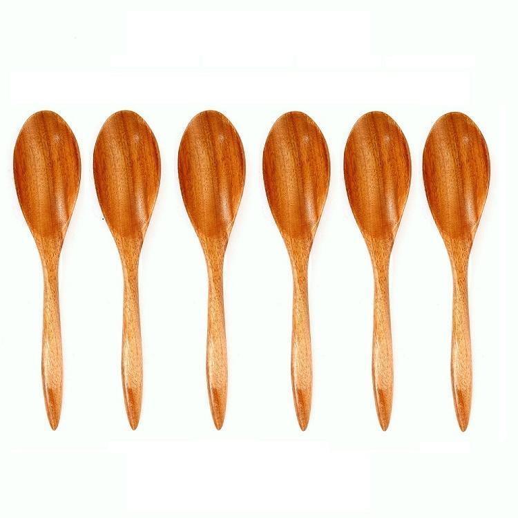 The Indus Valley Neem Wood Serving Spoon - Set of 6 - Oval | 17 cm - view 2