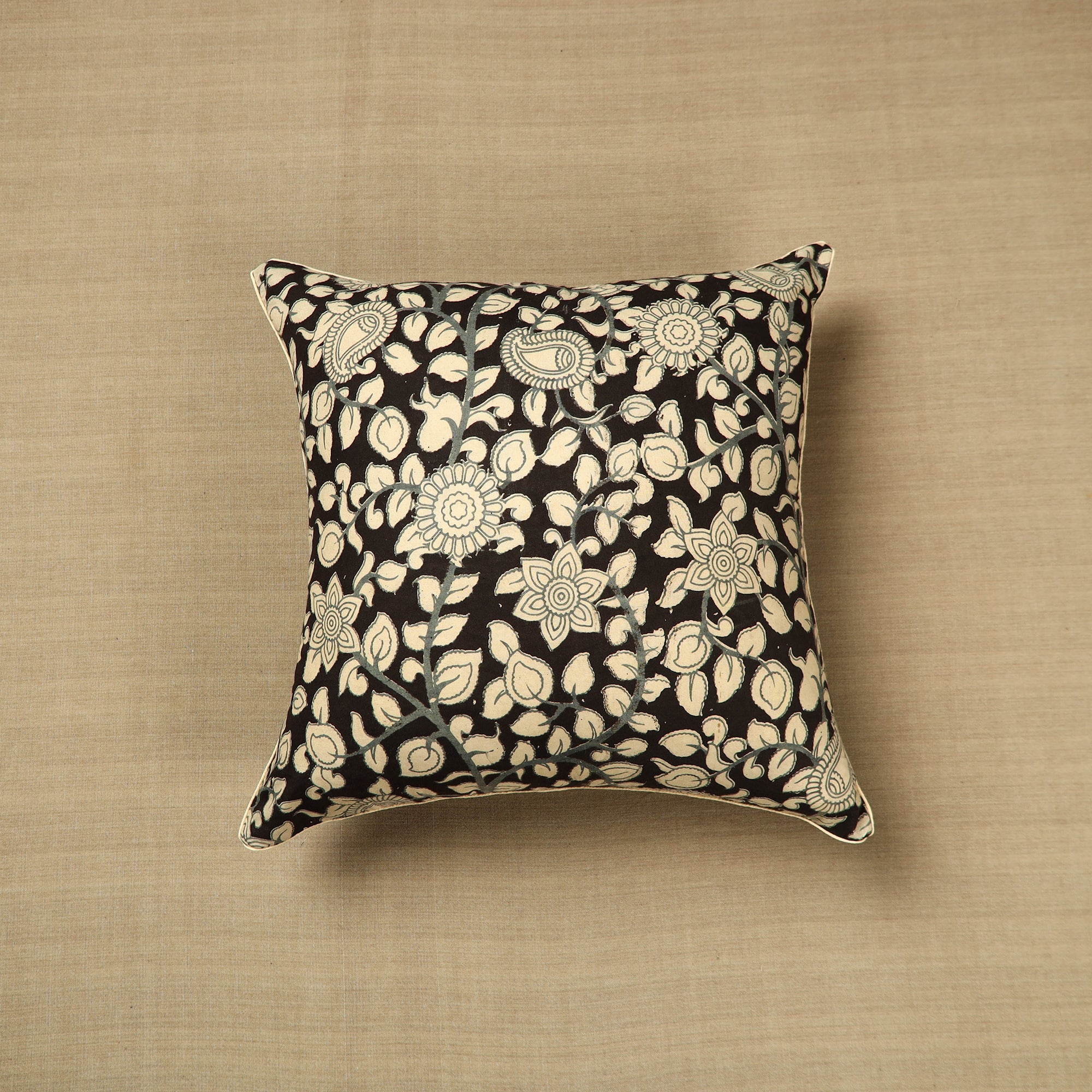 NOORI BAZAR Black - Kalamkari Printed Cushion Cover 10