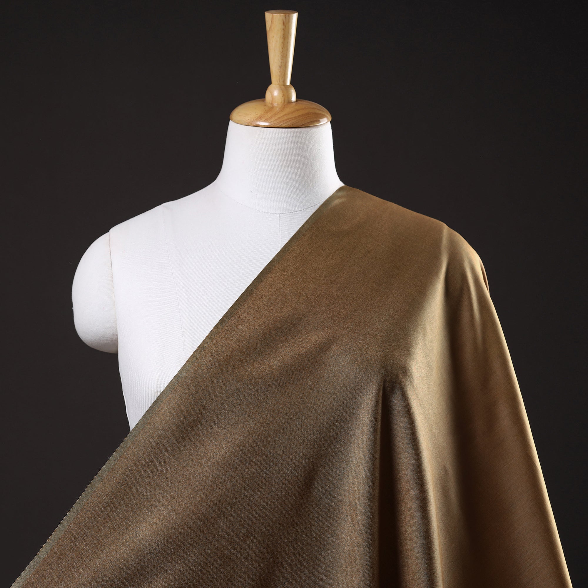 ITOKRI CRAFTS INITIATIVE Brown - Handloom Tussar Silk Cotton Fabric from Vidarbha