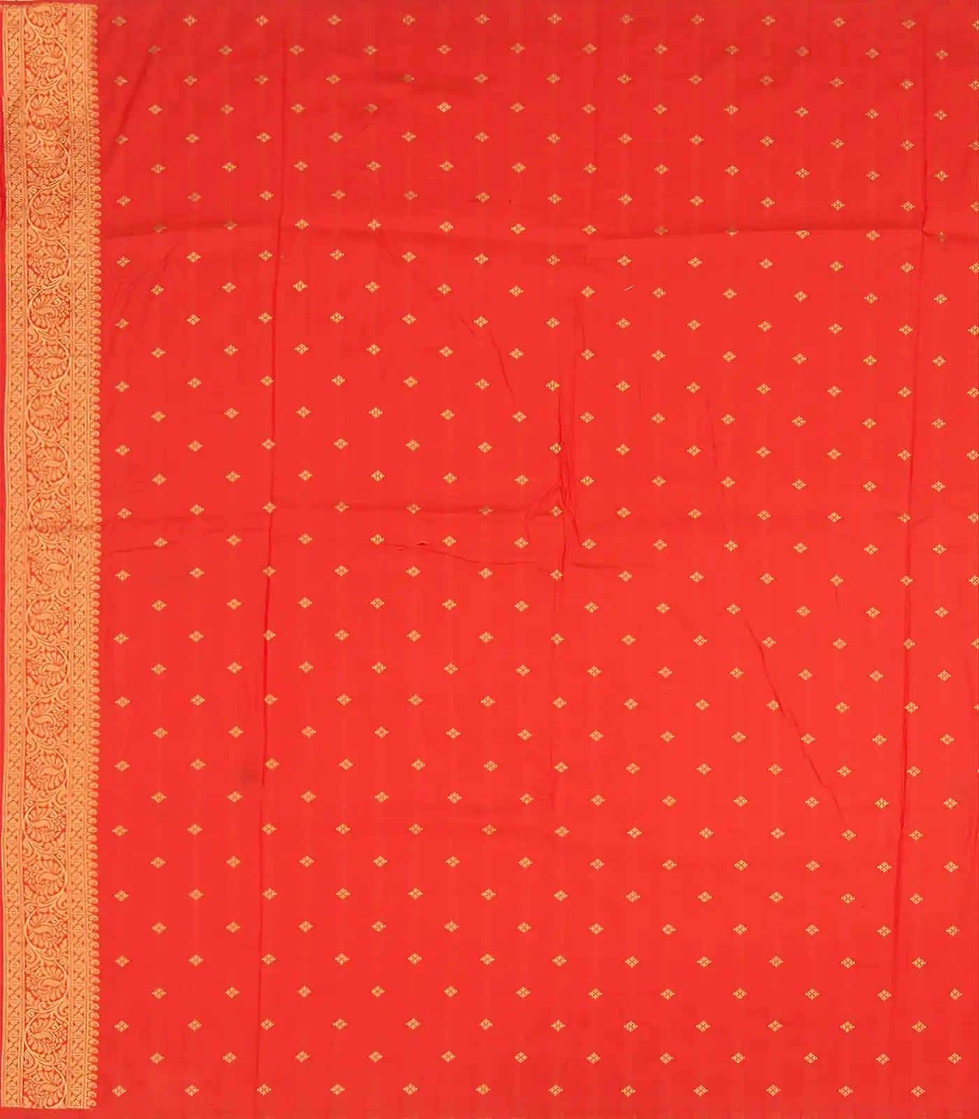 RmKV Off White Blended Pashmina Kani Saree With Floral Motifs & Red Border-Off White - view 4