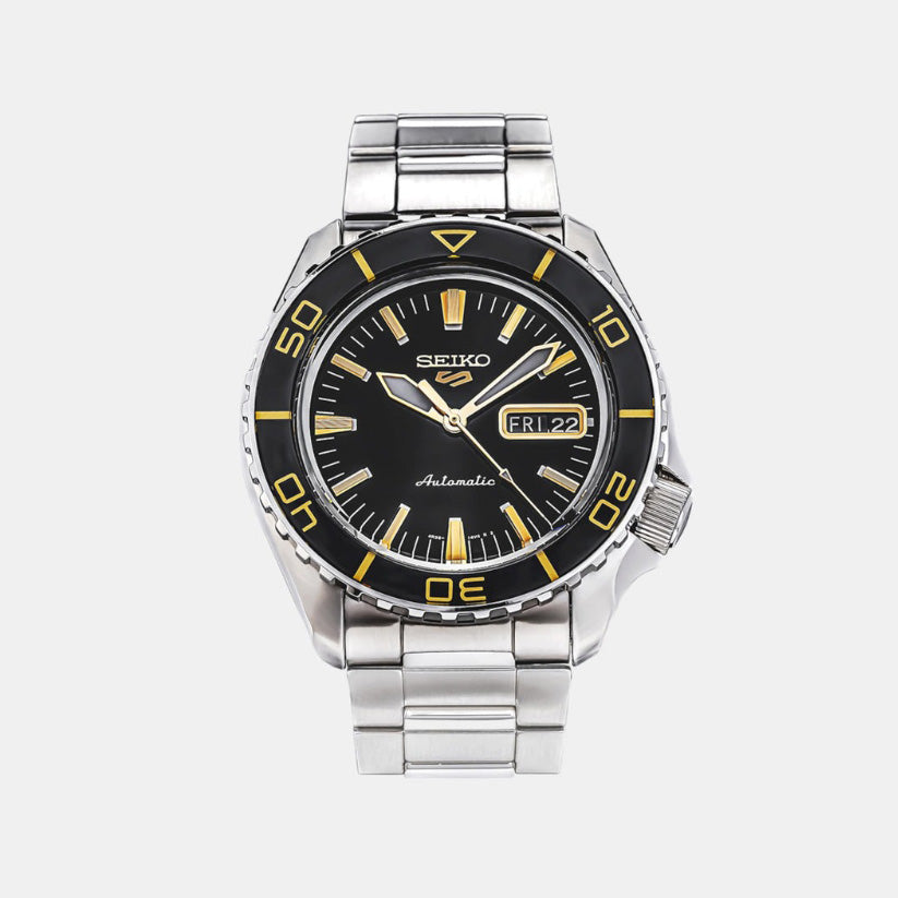 Seiko 5 Sports Men Automatic Black Dial Analog Stainless Steel Watch SRPK99K1