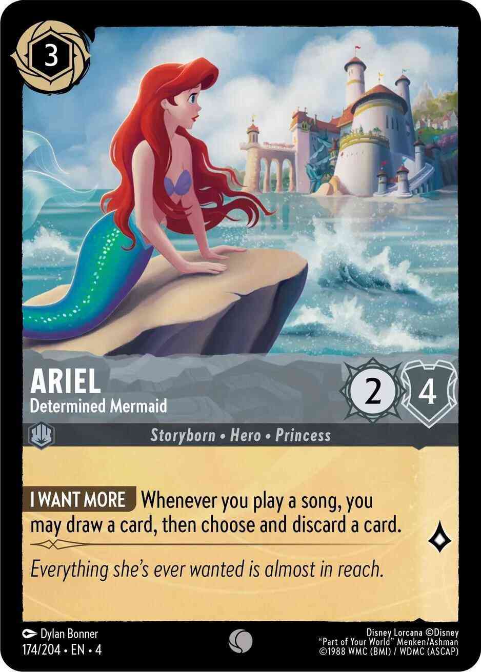 Lorcana Ariel - Determined Mermaid - 174/204 [Ursula's Return] [Non-Foil]