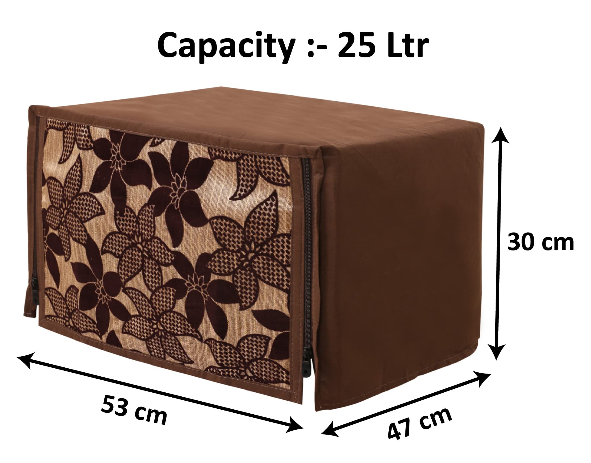 Heart Home Velvet Flower Printed Microwave Oven Cover, Dustproof Machine Protector Cover,25 LTR. (Brown)-HS43HEARTH26060 - view 2