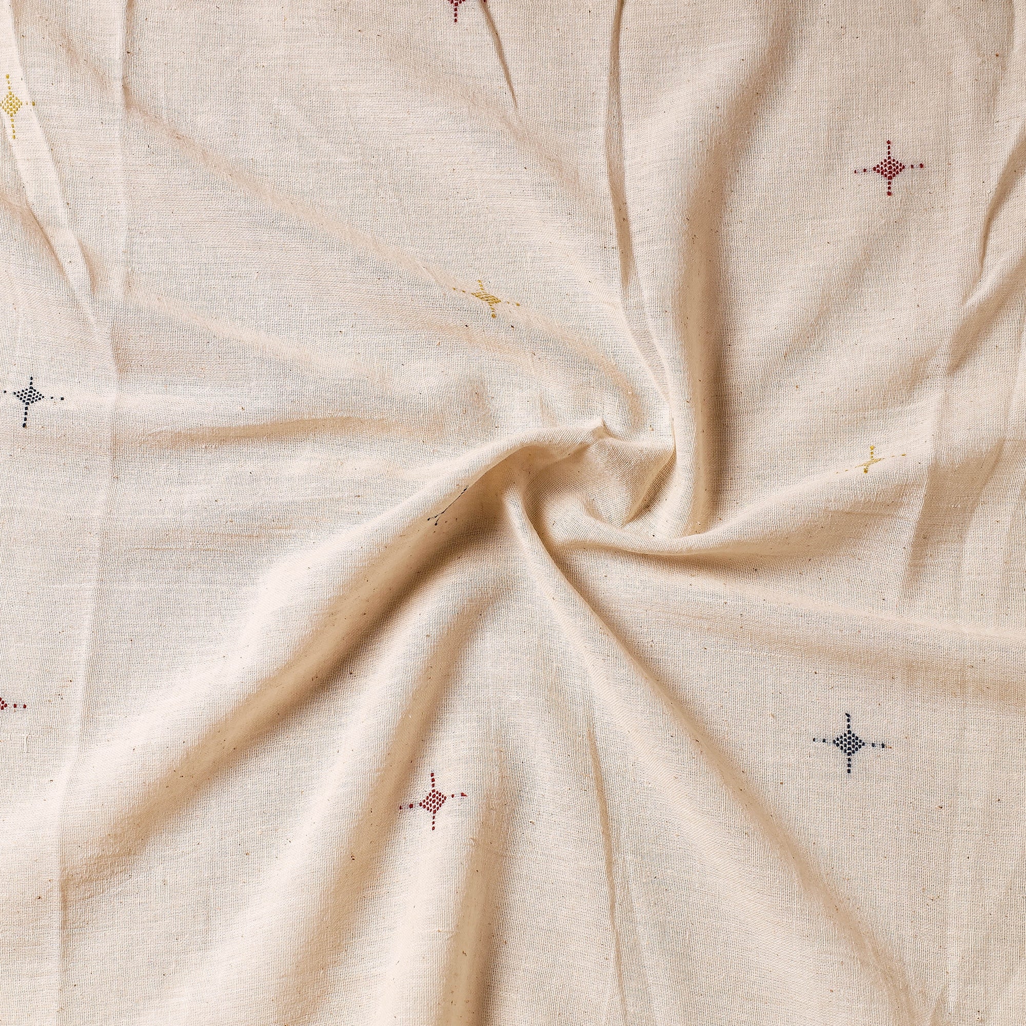 KACHCHH JI CHHAAP Beige - Organic Kala Cotton Handloom Buti Precut Fabric - view 2