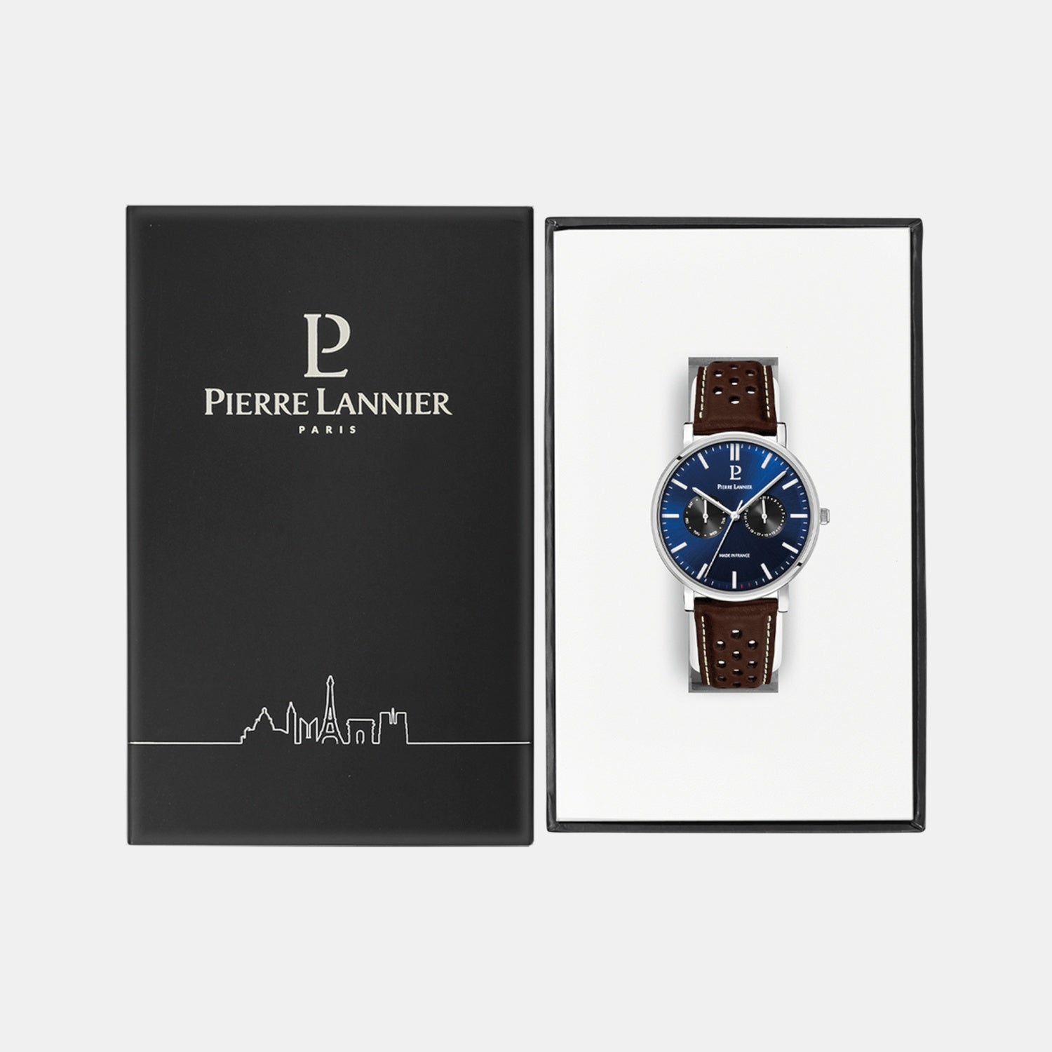 Pierre Lannier Essential Men Quartz Blue Dial Analog Leather Watch 206J164 - view 6
