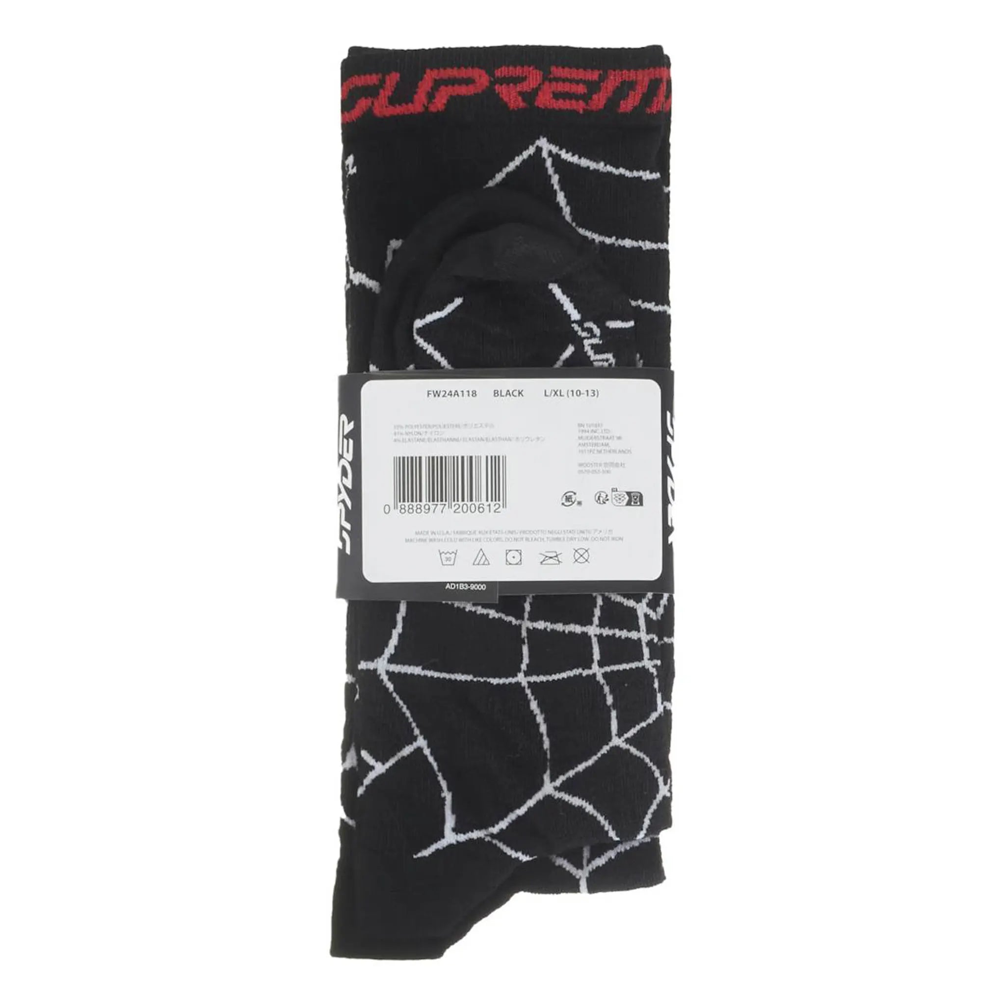 Supreme Spyder Crew Socks (1 Pack) Black - view 4