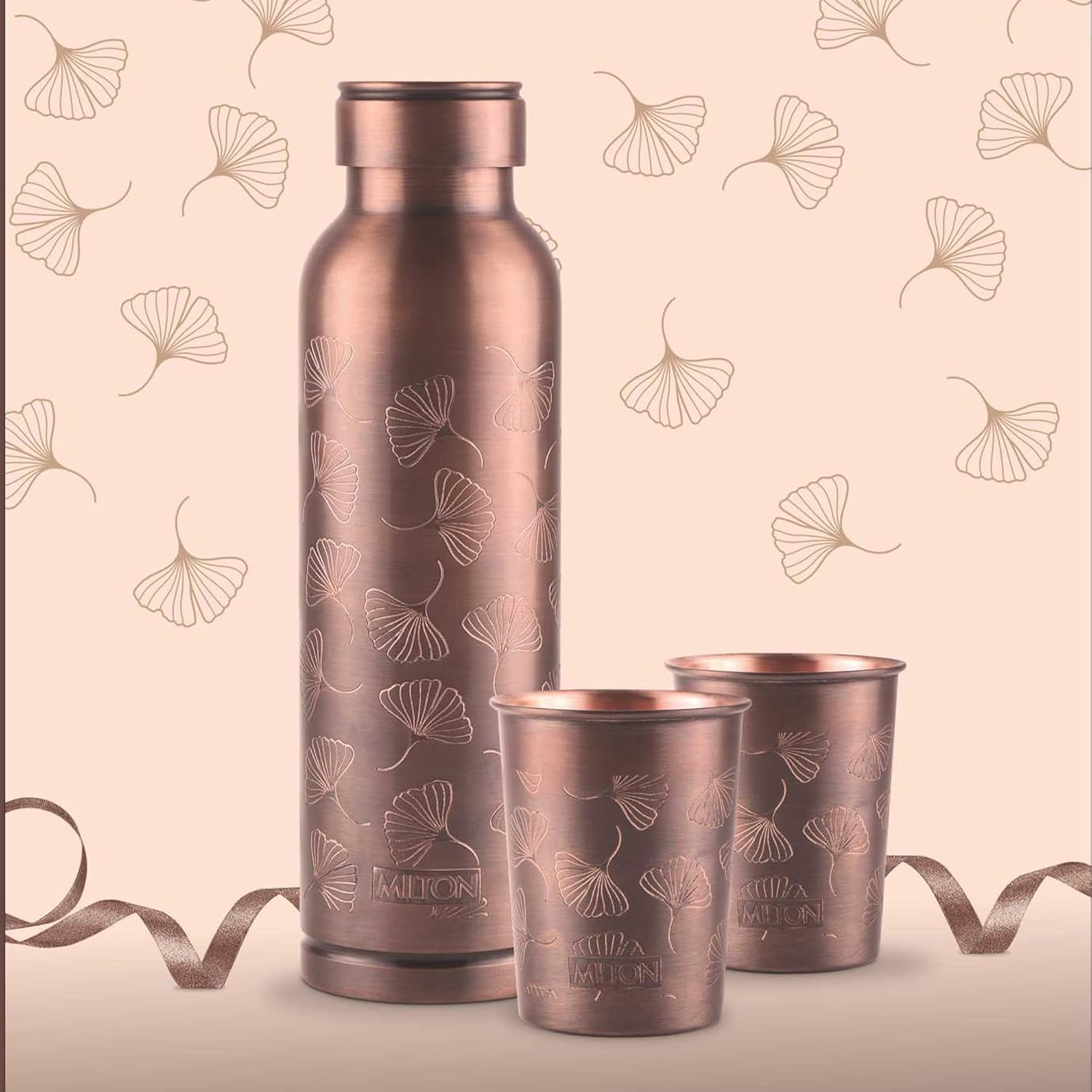 Milton Copper Elegante Gift Set - 1 Bottle + 2 Tumbler | Set of 3 Pcs - view 5