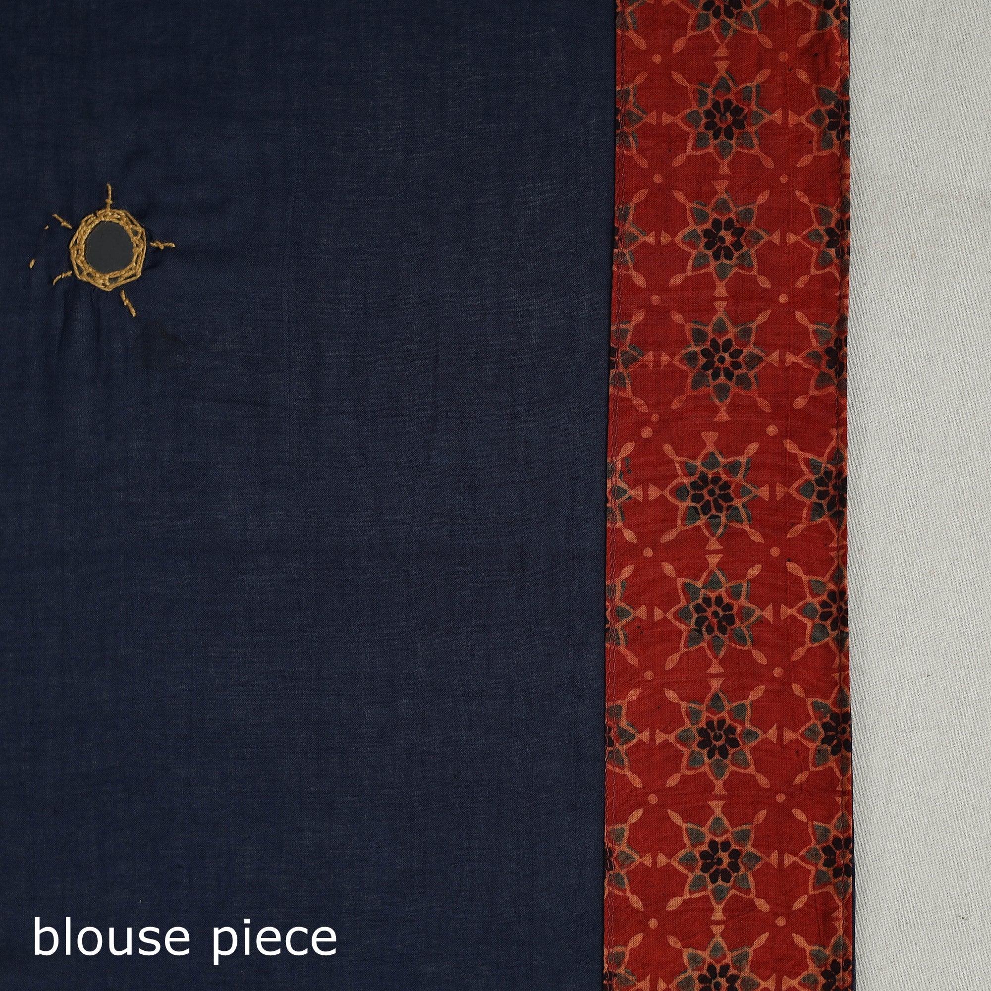 SHADES OF MARUDHARA Blue - Applique Patchwork Mul Cotton Tagai Ajrakh Saree 02 - view 7