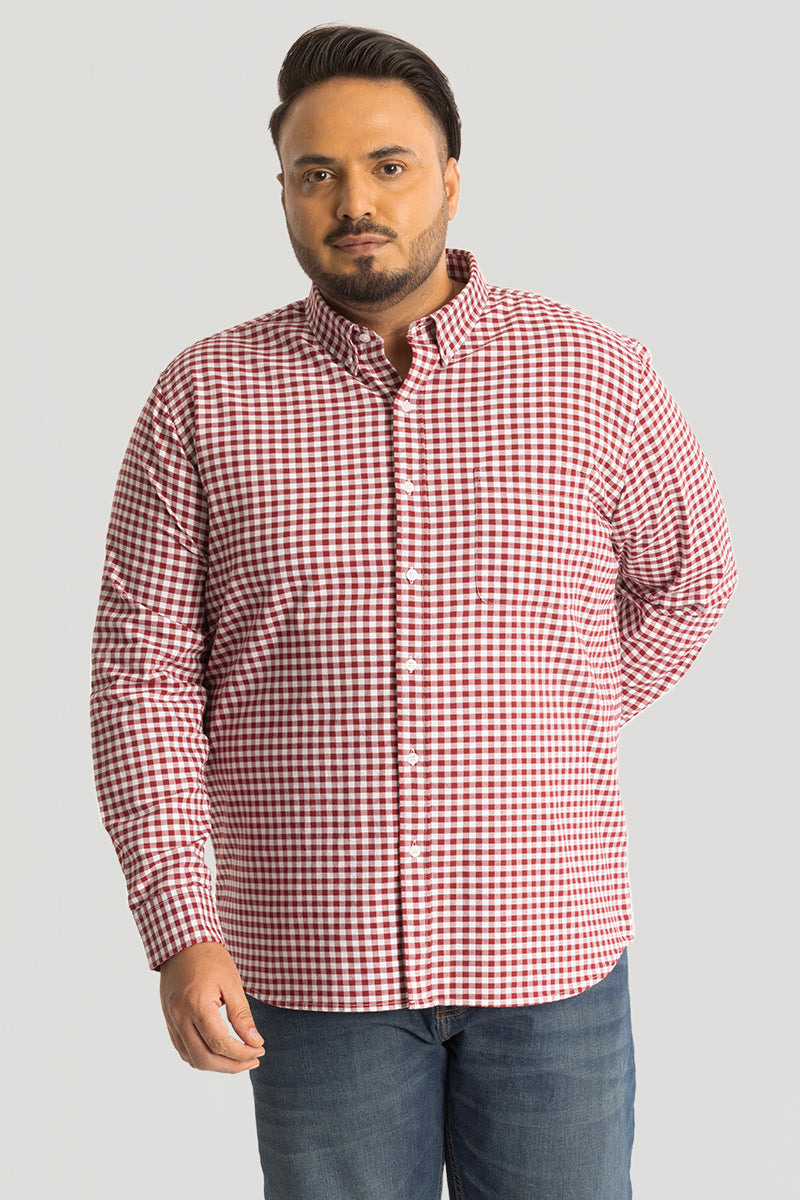 SNITCH Red Oxford Checks Shirt - view 5