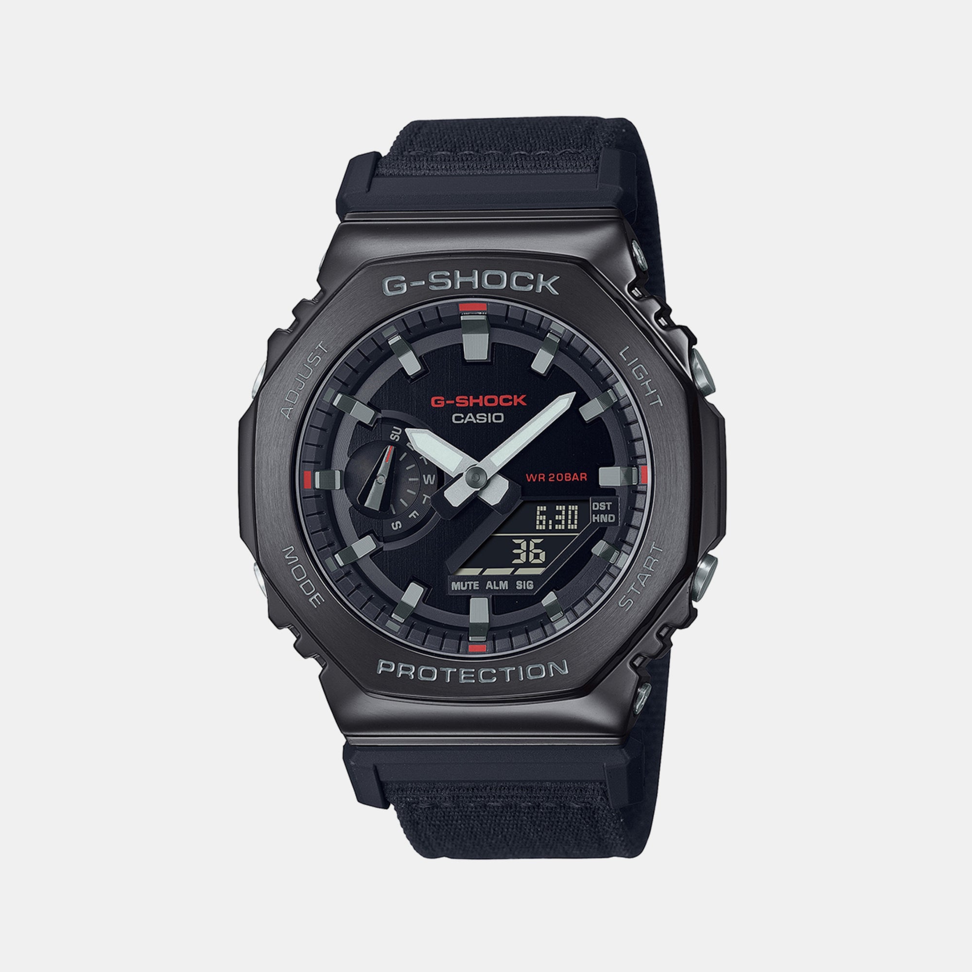Casio G-Shock Men Quartz Black Dial Analog-Digital Fabric Watch G1373