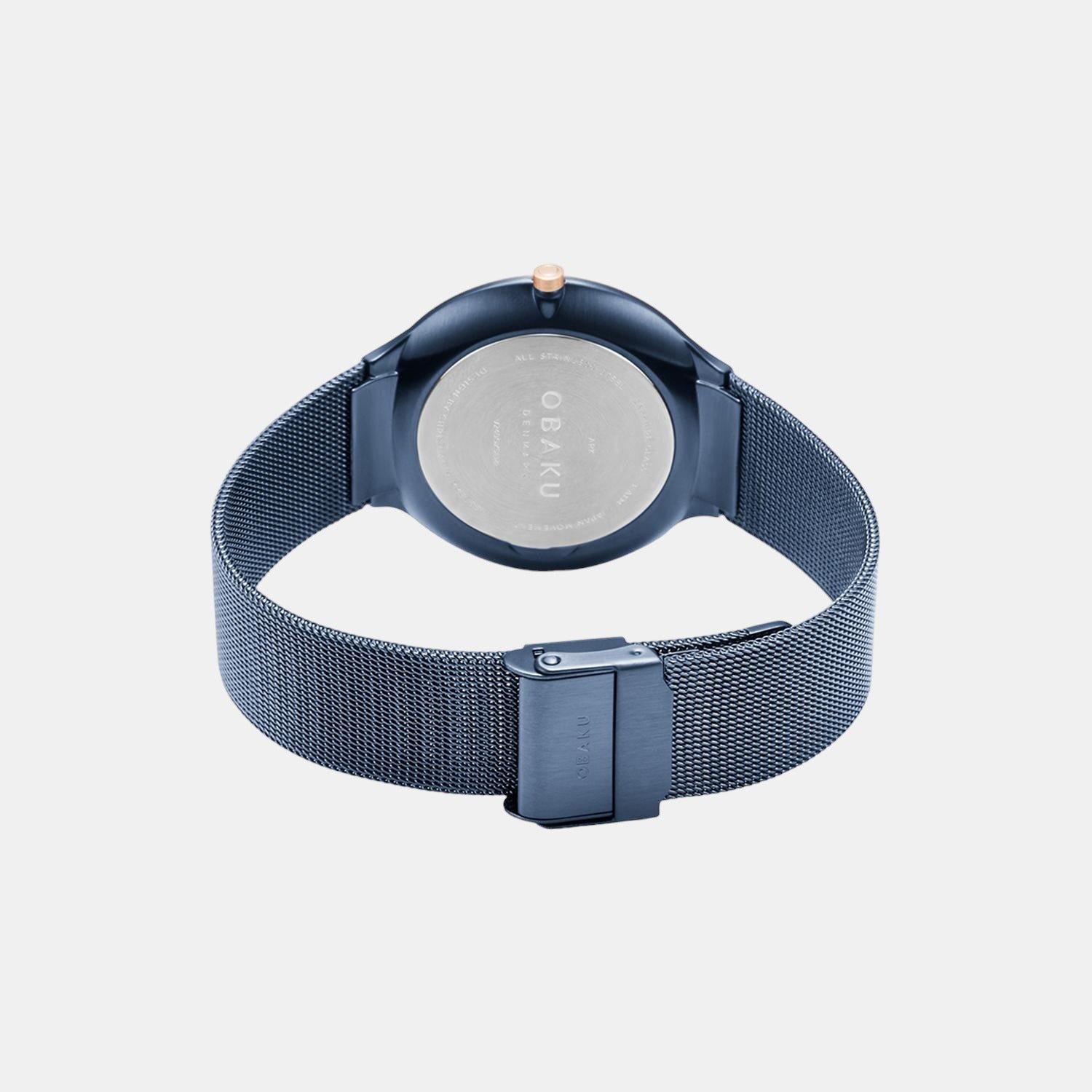 Obaku Ark Men Quartz Blue Dial Analog Stainless Steel Watch V240GXSLML - view 2