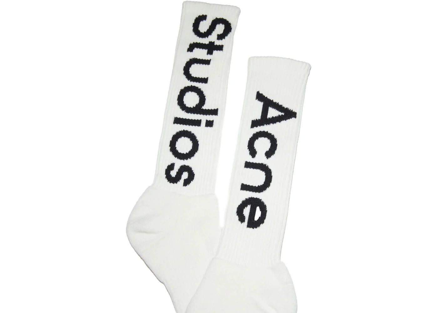 Acne Studios Logo Jacquard Knee-High Socks Off-White - view 2