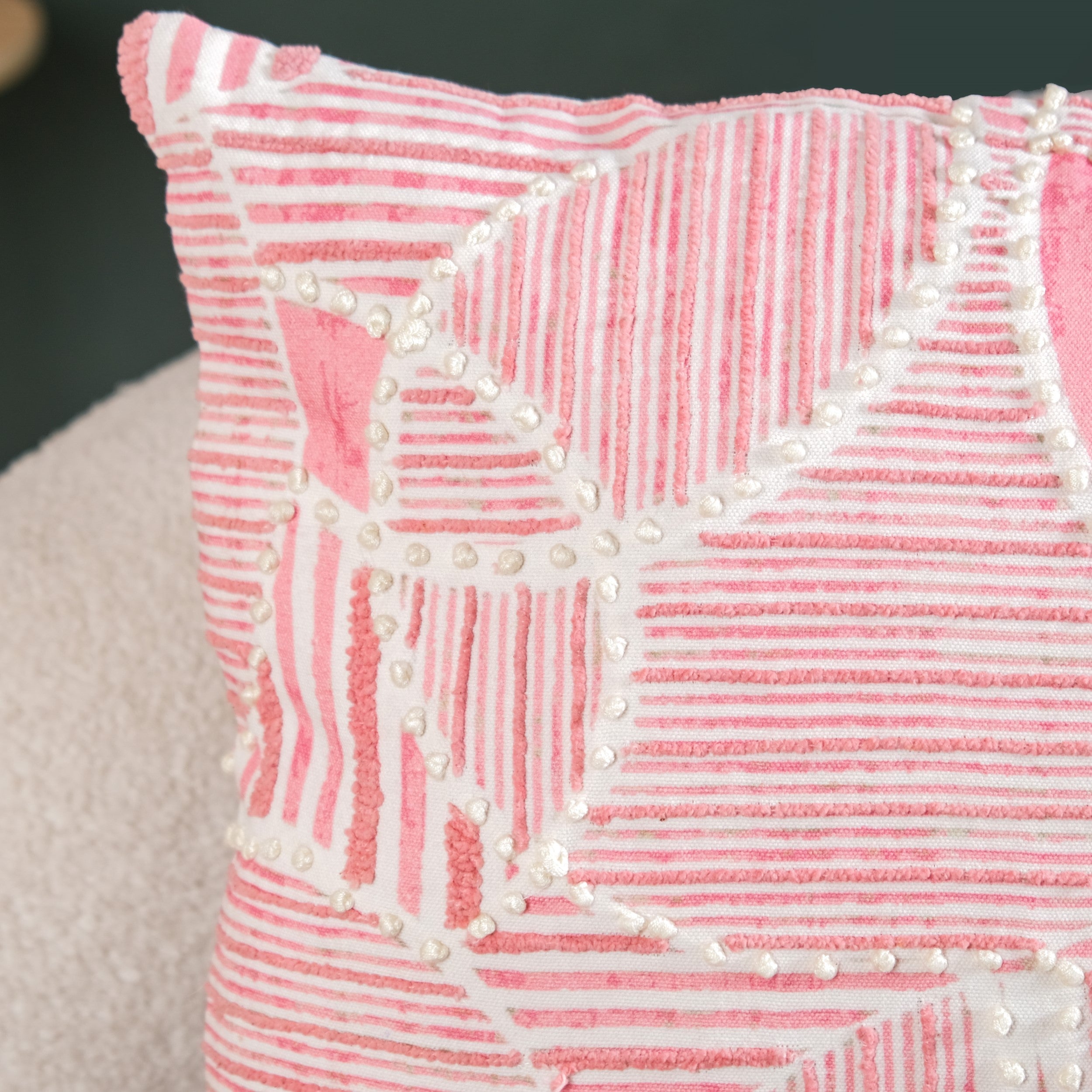 Nestasia Soft Pink Embroidered Couch Cushion Cover 40x40 cm - view 5