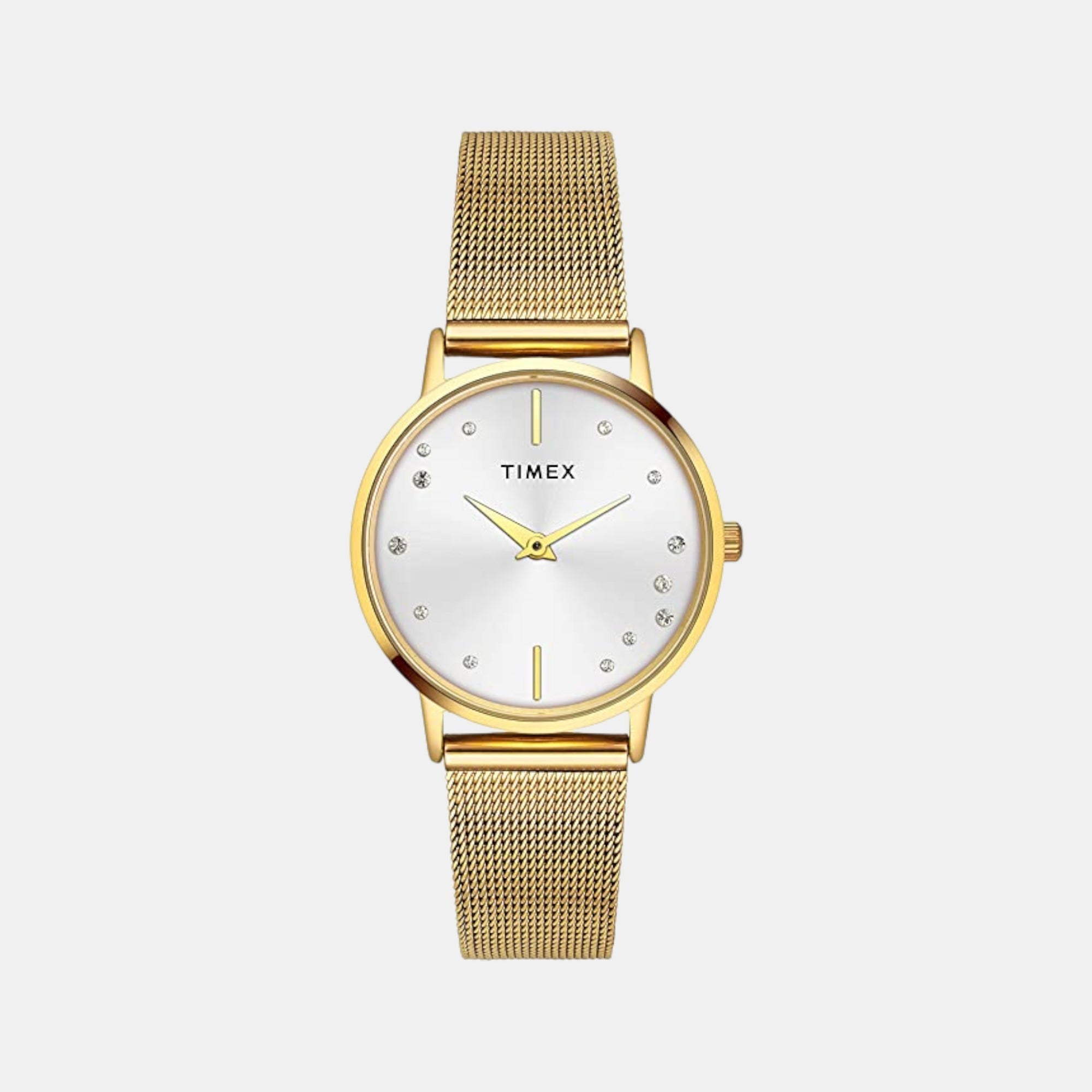 Timex Fashion Women Quartz White Dial Analog Stainless Steel Watch TWEL15601
